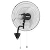 Front. VEVOR - Wall Mount Fan, 20 in Wall Mounted Hanging Fan Oscillating, 3-Speed, Long Airflow Distance, Adjustable Rotation Angle - Black.