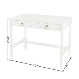 Starlight Canyon Home - Writing Desk with Drawer – Narrow Desk with Drawers for Home Use - White