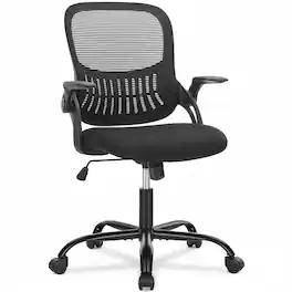 AOITUN - Managerial executive chair with adjustable lumbar support - ergonomic mesh chair for home office and executive use - Black