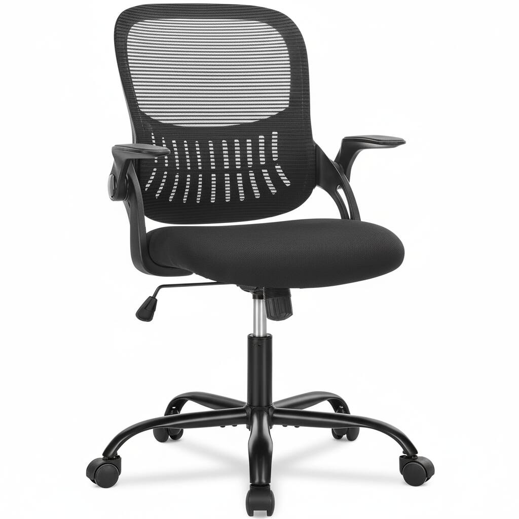 Front. AOITUN - Managerial executive chair with adjustable lumbar support - ergonomic mesh chair for home office and executive use - Black.