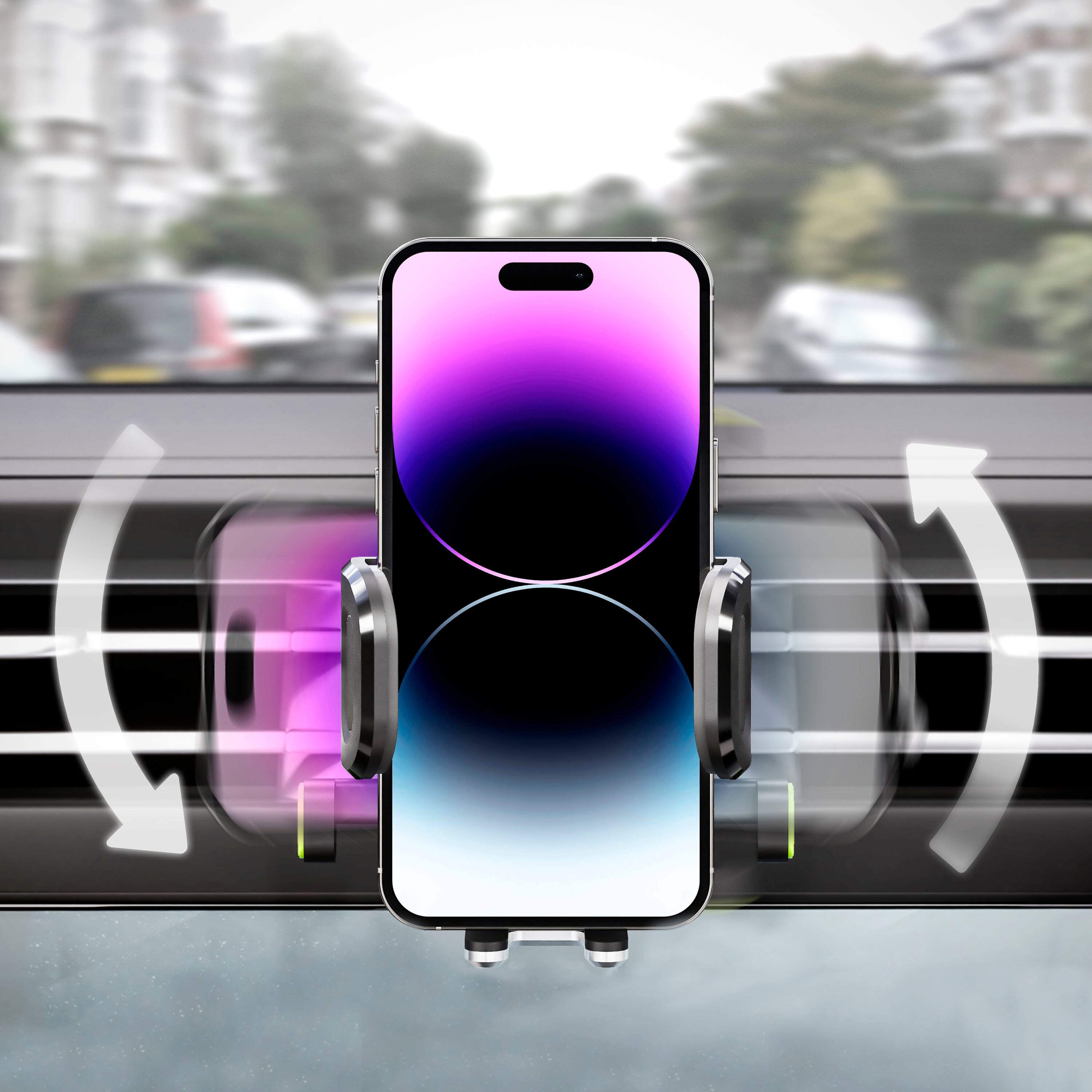 Left. Bracketron - OneClick Low-Profile Dash Mount - Black.