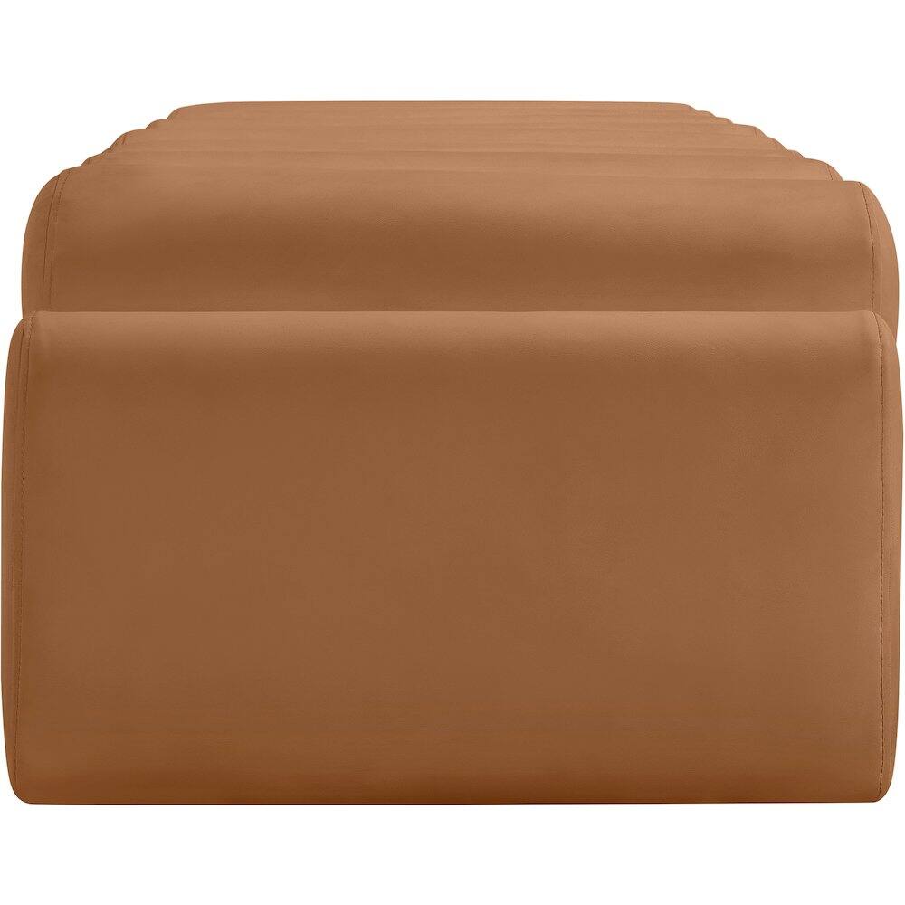 Alt View 3. Meridian Furniture - Rumble Cognac Vegan Leather Bench - Brown.