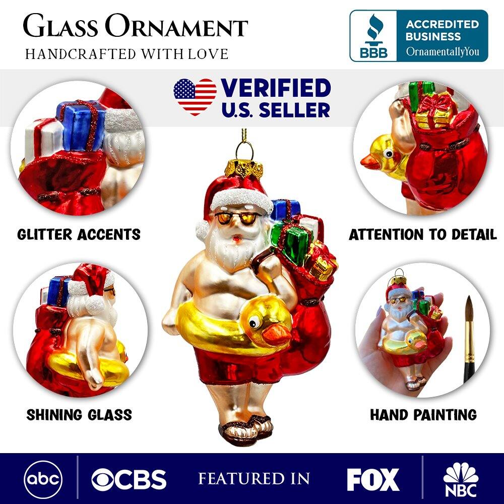 **Glass Ornament**  
Handcrafted with Love  

**Verified U.S. Seller**  

- Glitter Accents  
- Attention to Detail  
- Shining Glass  
- Hand Painting  

**Accredited Business**  
OrnamentallyYou  

**Featured in**  
ABC | CBS | FOX | NBC