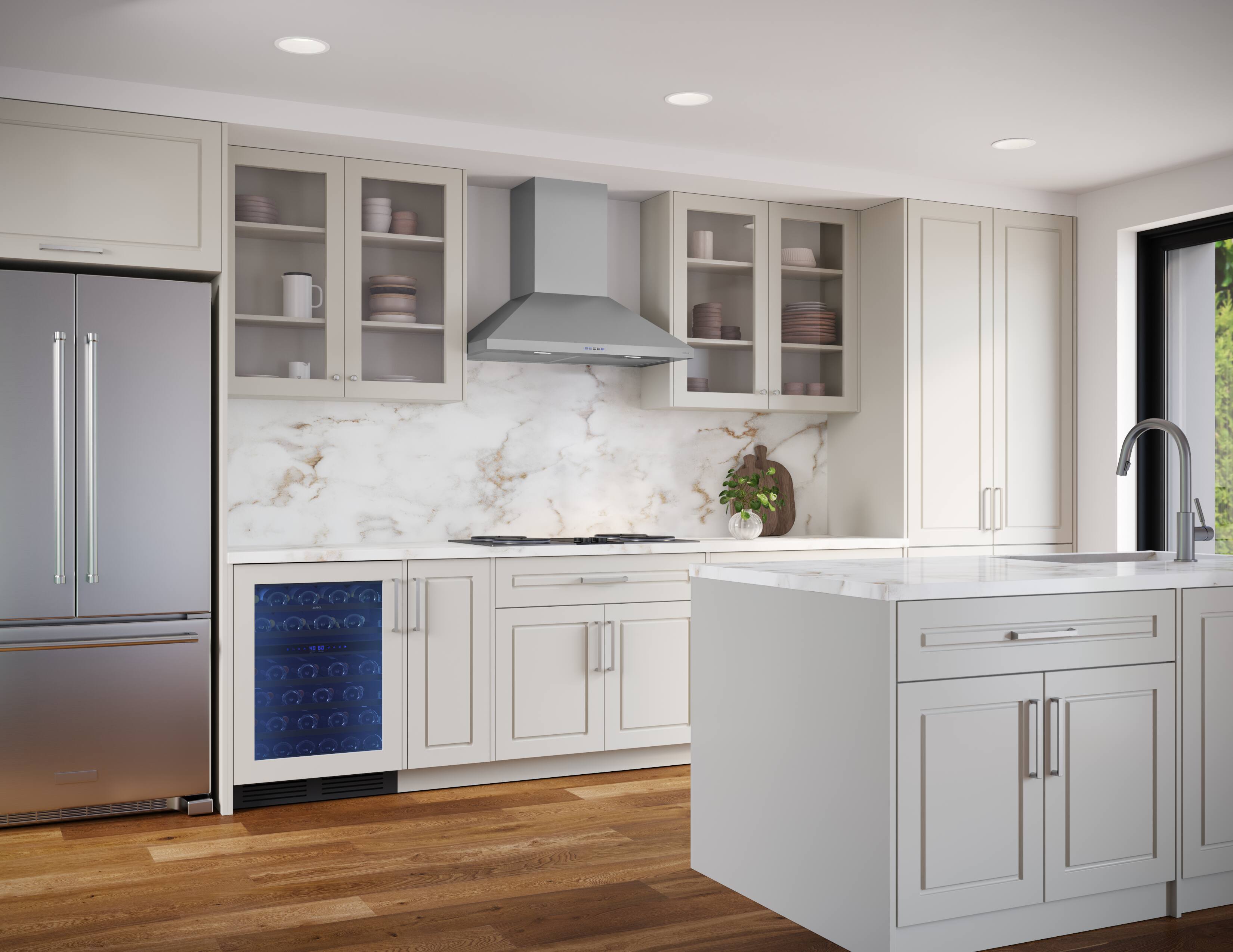 Alt View 13. Zephyr - Ombra 30 in. 600 CFM Wall Mount Range Hood - Stainless Steel.