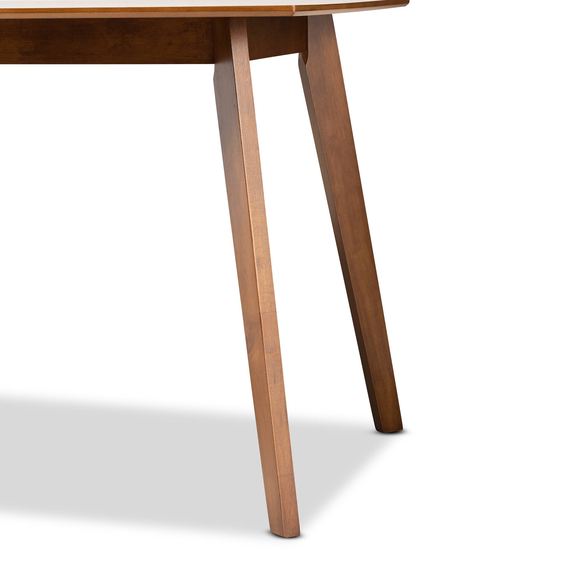 Alt View 1. Baxton Studio - Maila Mid-Century Modern Transitional Finished Wood Dining Table - Walnut Brown.