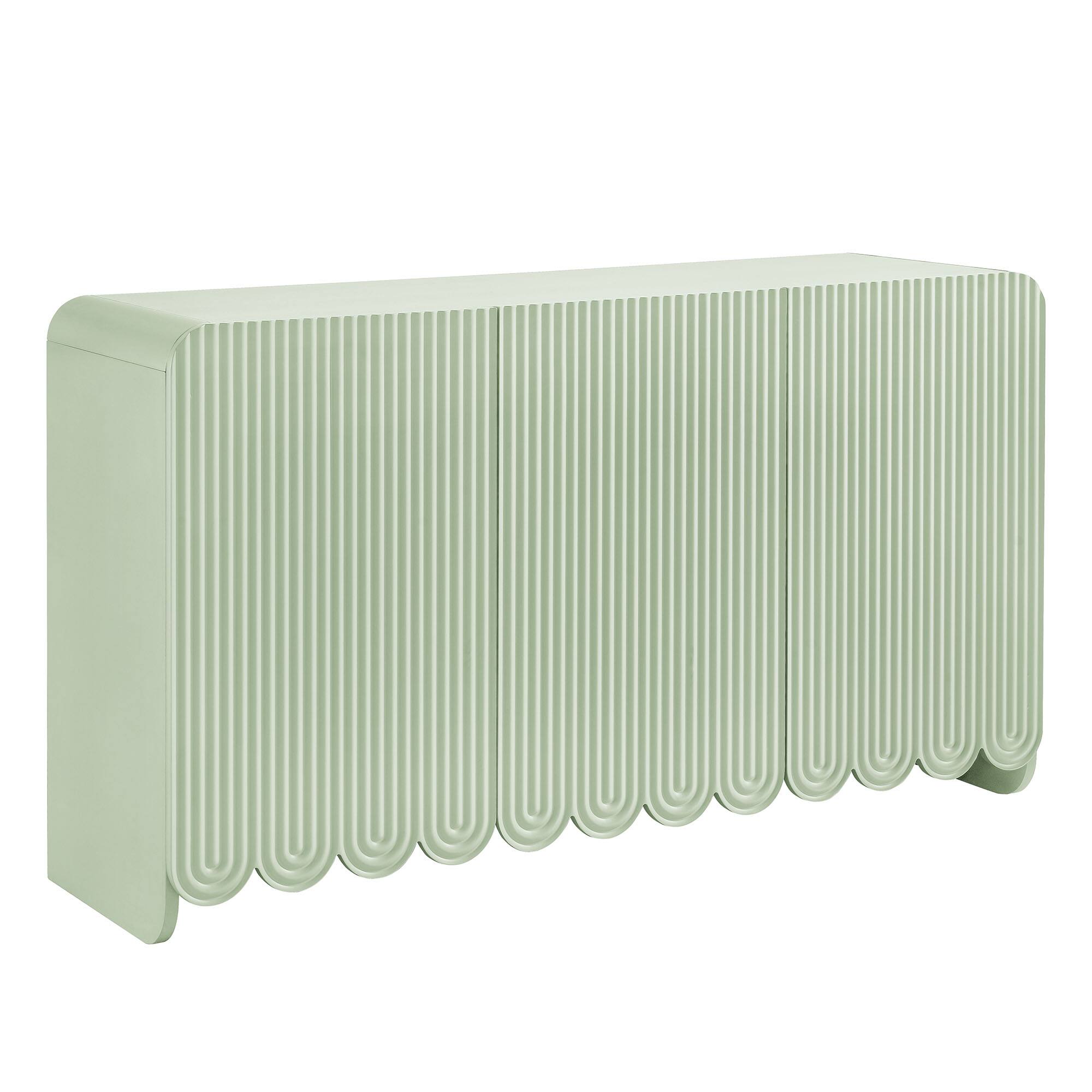 Angle. Modway - Dahlia Fluted and Scalloped Sideboard Storage Cabinet by Modway - Sage.