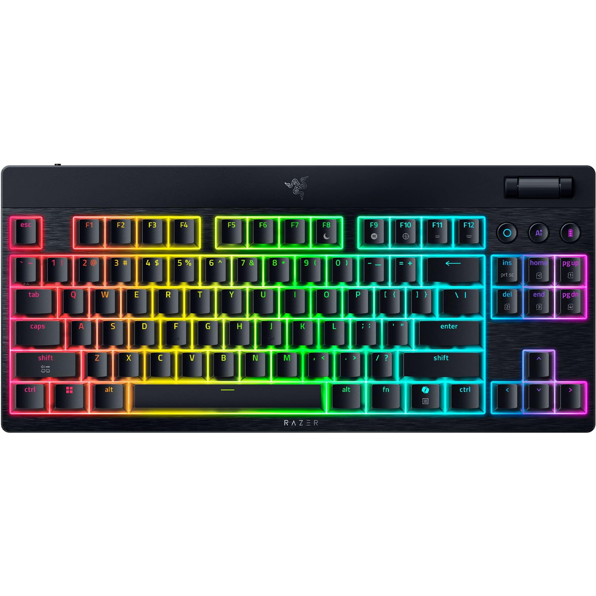 Razer BlackWidow V4 Low-profile HyperSpeed Wireless TKL Mechanical Orange Tactile Switch Gaming Keyboard with Chroma RGB - Black INTERNATIONAL SHIPPING
