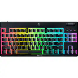 Razer - BlackWidow V4 Low-profile HyperSpeed Wireless TKL Mechanical Orange Tactile Switch Gaming Keyboard with Chroma RGB - Black