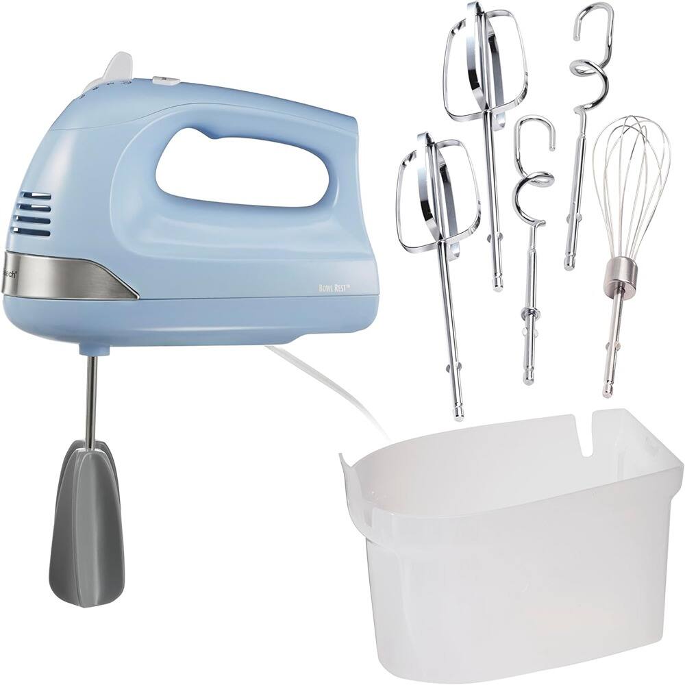 ACJPR - 6-Speed Electric Hand Mixer – 275W Motor, Easy-Clean Beaters, White - Color: Blue Size: Powerful 275 Watt Motor