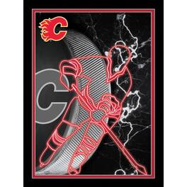 Fan Creations - Calgary Flames 12'' x 16'' Framed Neon Player Print - Black
