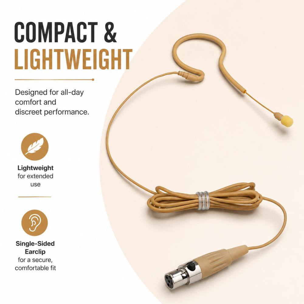 COMPACT & LIGHTWEIGHT  
Designed for all-day comfort and discreet performance.  
Lightweight for extended use  
Single-Sided Earclip for a secure, comfortable fit