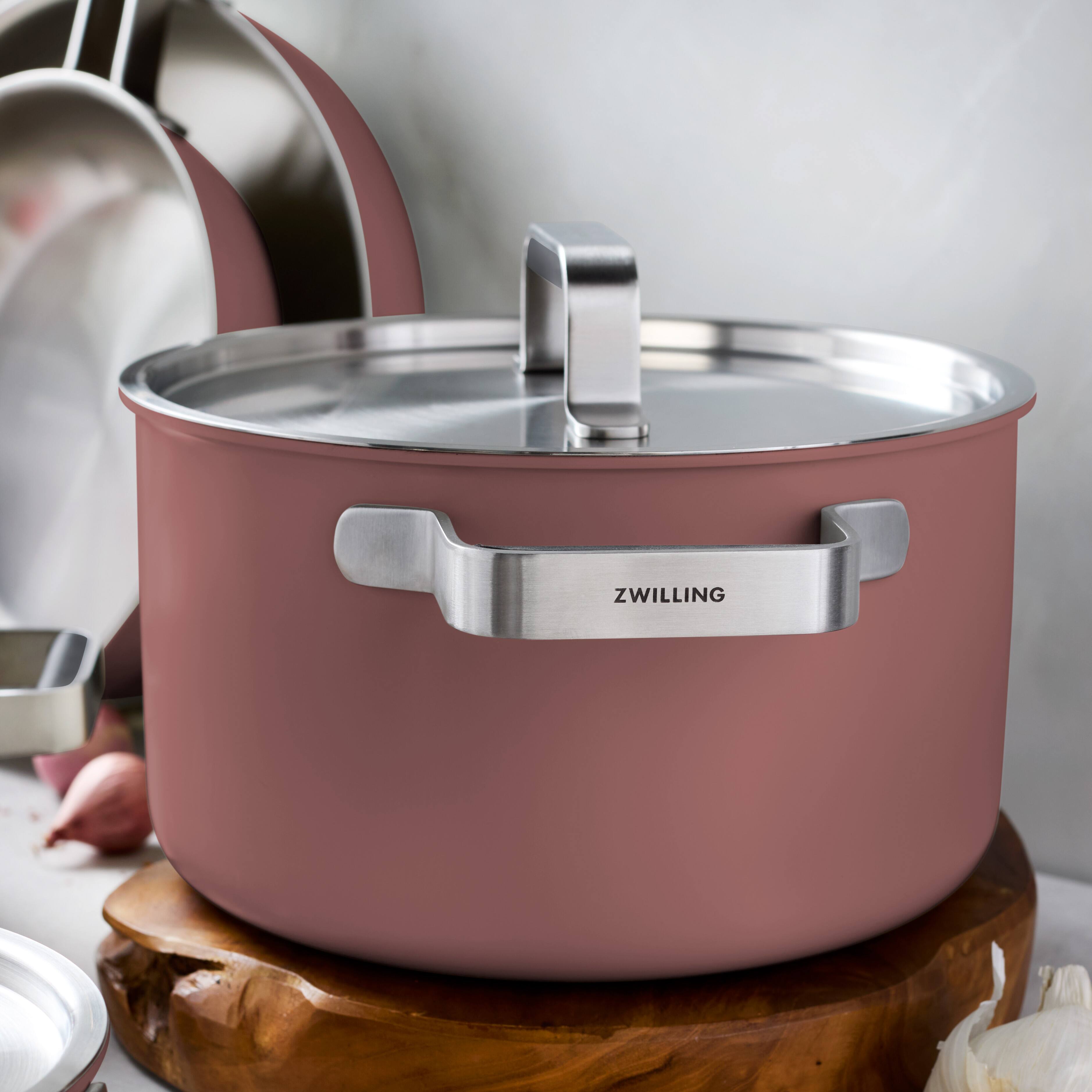 Alt View 3. ZWILLING - ZWILLING Pure 8-pc Stainless Steel Cookware Set, Rose - Rose Gold.