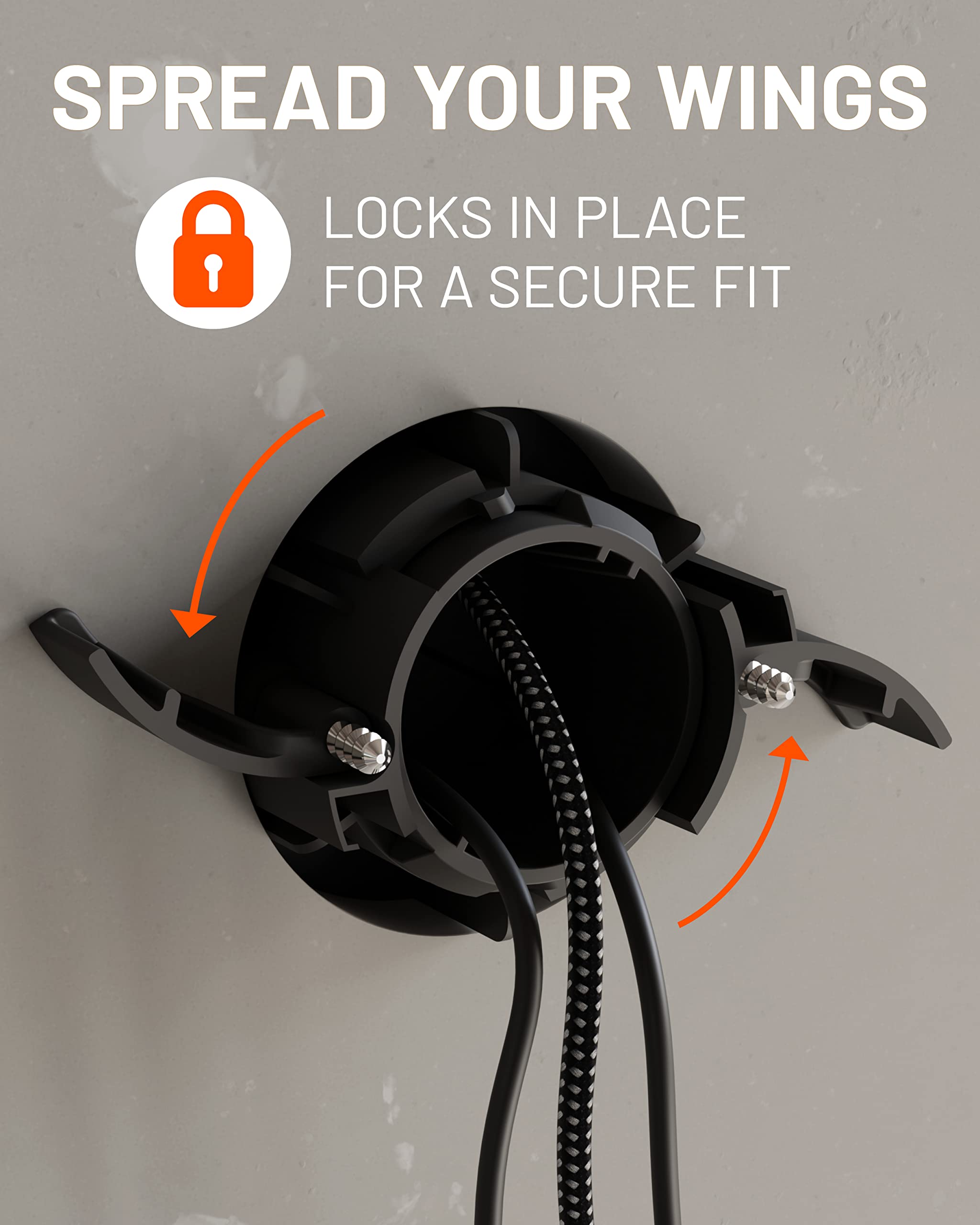 "Spread Your Wings" and "Locks in Place for a Secure Fit"