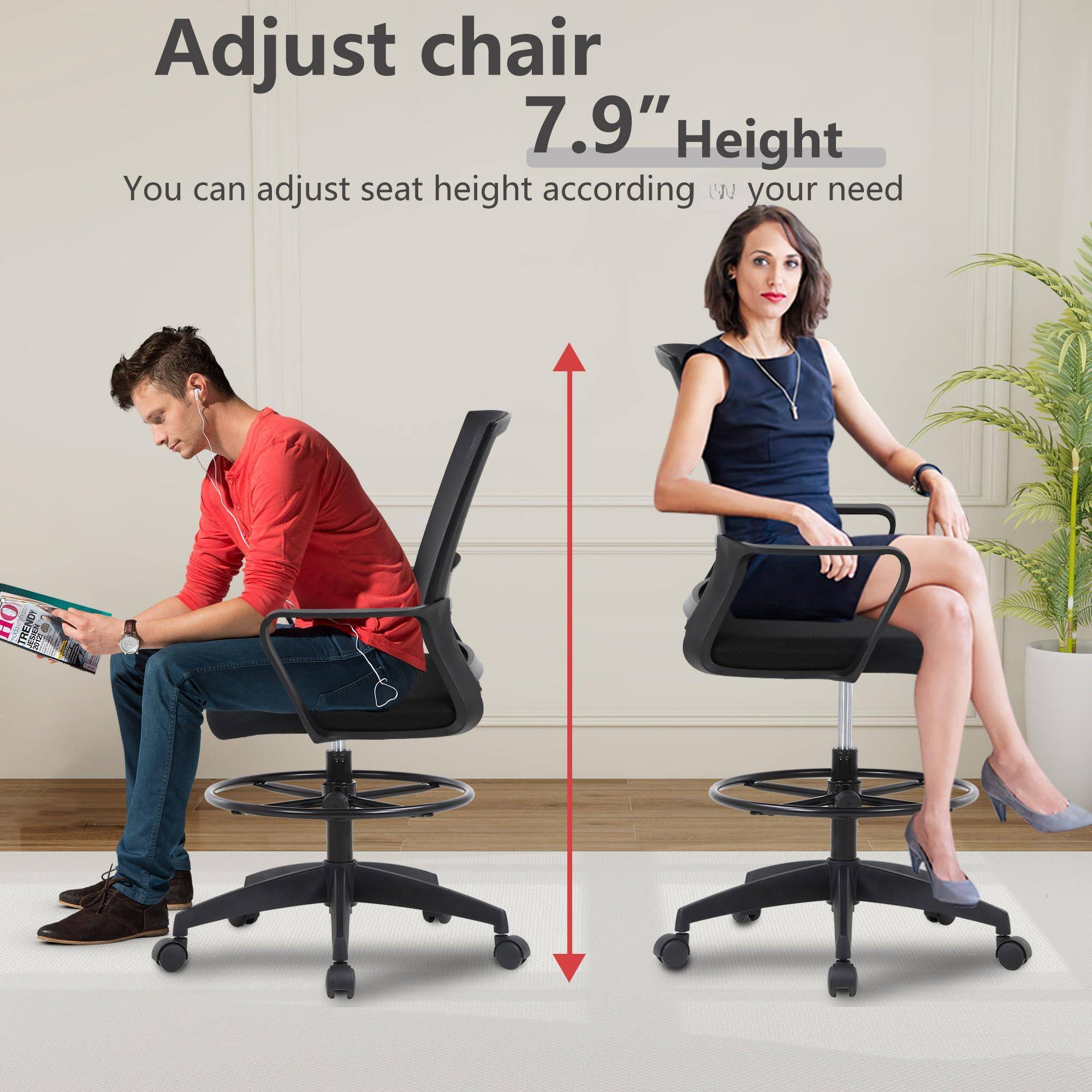 Adjust chair  
7.9" Height  
You can adjust seat height according to your need