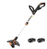 Front. WORX - WG163.1 GT 3.0 20V 12-Inch Cutting Diameter Cordless Grass Trimmer (2 x 2.0 Ah Batteries & 1 x Charger) - Orange.