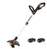 WORX - WG163.1 GT 3.0 20V 12-Inch Cutting Diameter Cordless Grass Trimmer (2 x 2.0 Ah Batteries & 1 x Charger) - Orange