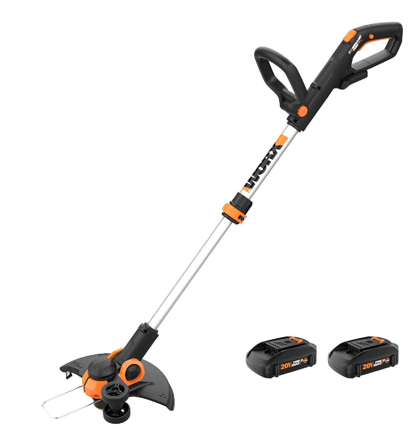 WORX - WG163.1 GT 3.0 20V 12-Inch Cutting Diameter Cordless Grass Trimmer (2 x 2.0 Ah Batteries & 1 x Charger) - Orange
