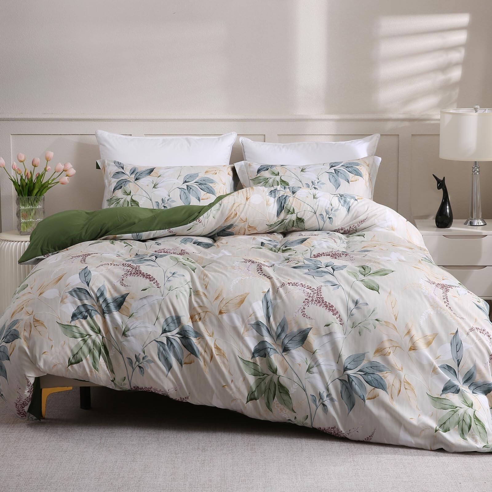 Stylel Star - King Flower 3 Duvet Cover Set Breathable Soft Microfiber Black Lining Comforter With Zipper Closure And 2 - Lavender-King (104"x90")