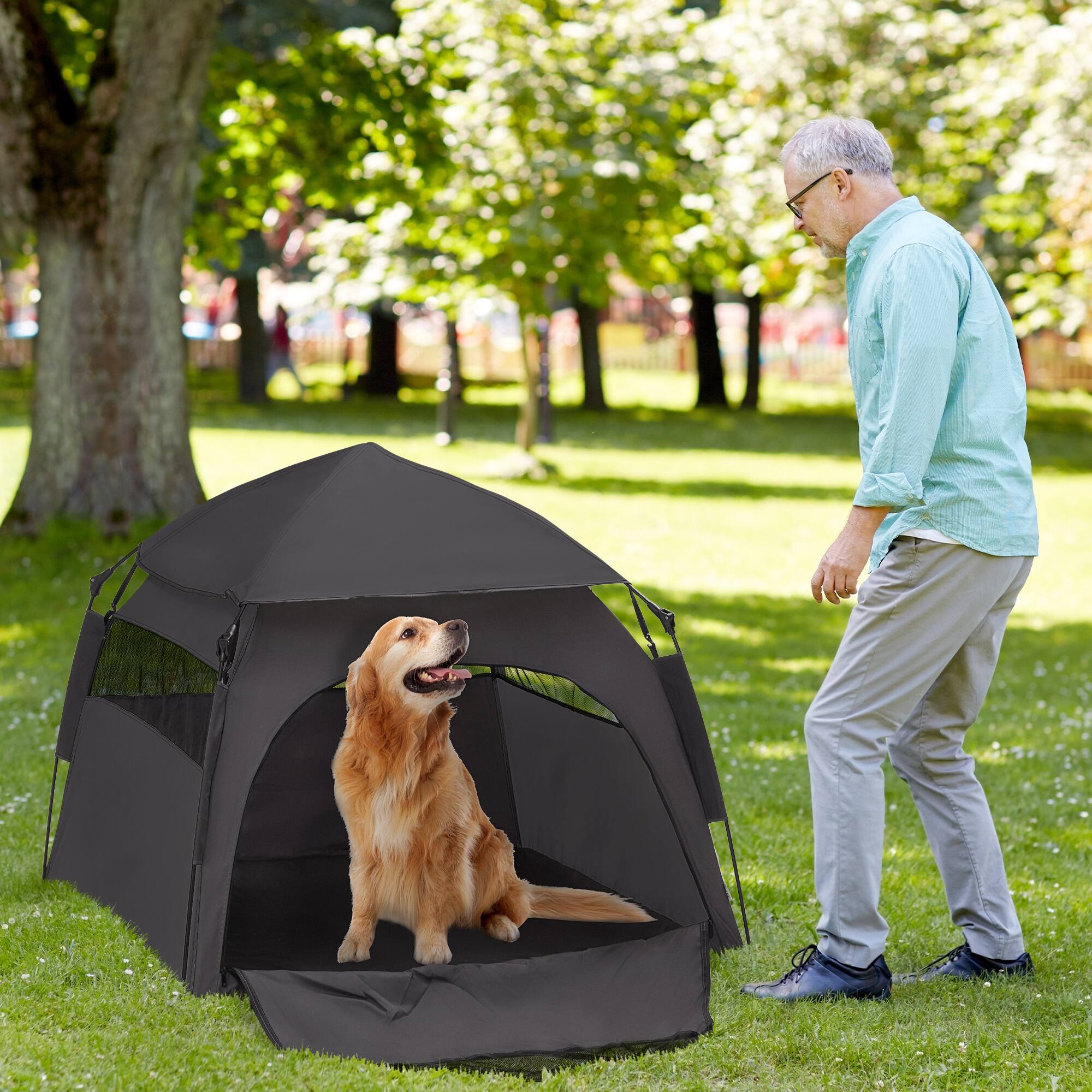 Alt View 1. Pawhut - Up Dog Tent for Extra Large and Large Dogs with Carry Bag, for Beach, Backyard, Home.