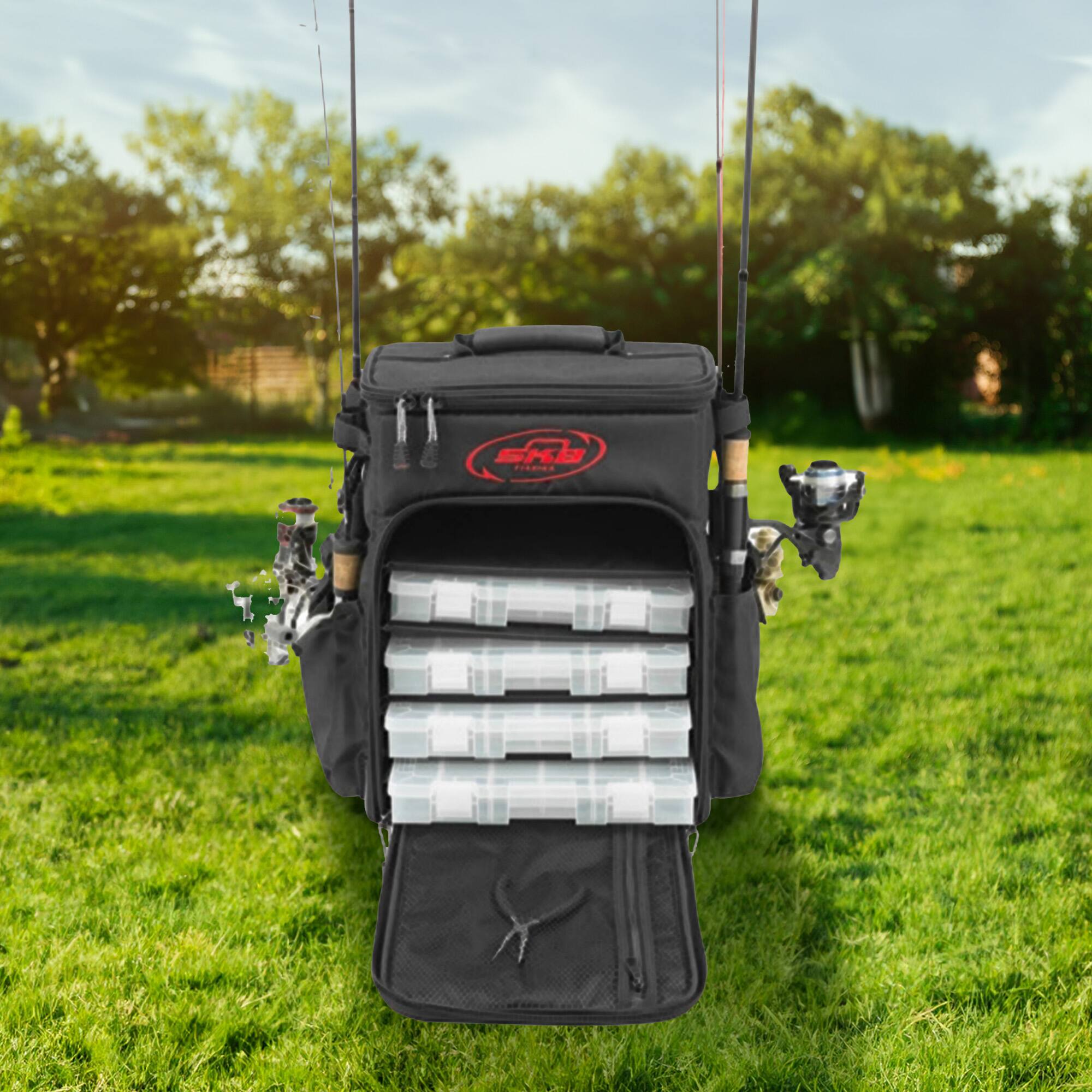 Alt View 3. SKB - SKB Tak-Pak Backpack with Wheels, Removable Straps, and Retractable Pull Handle - Black.