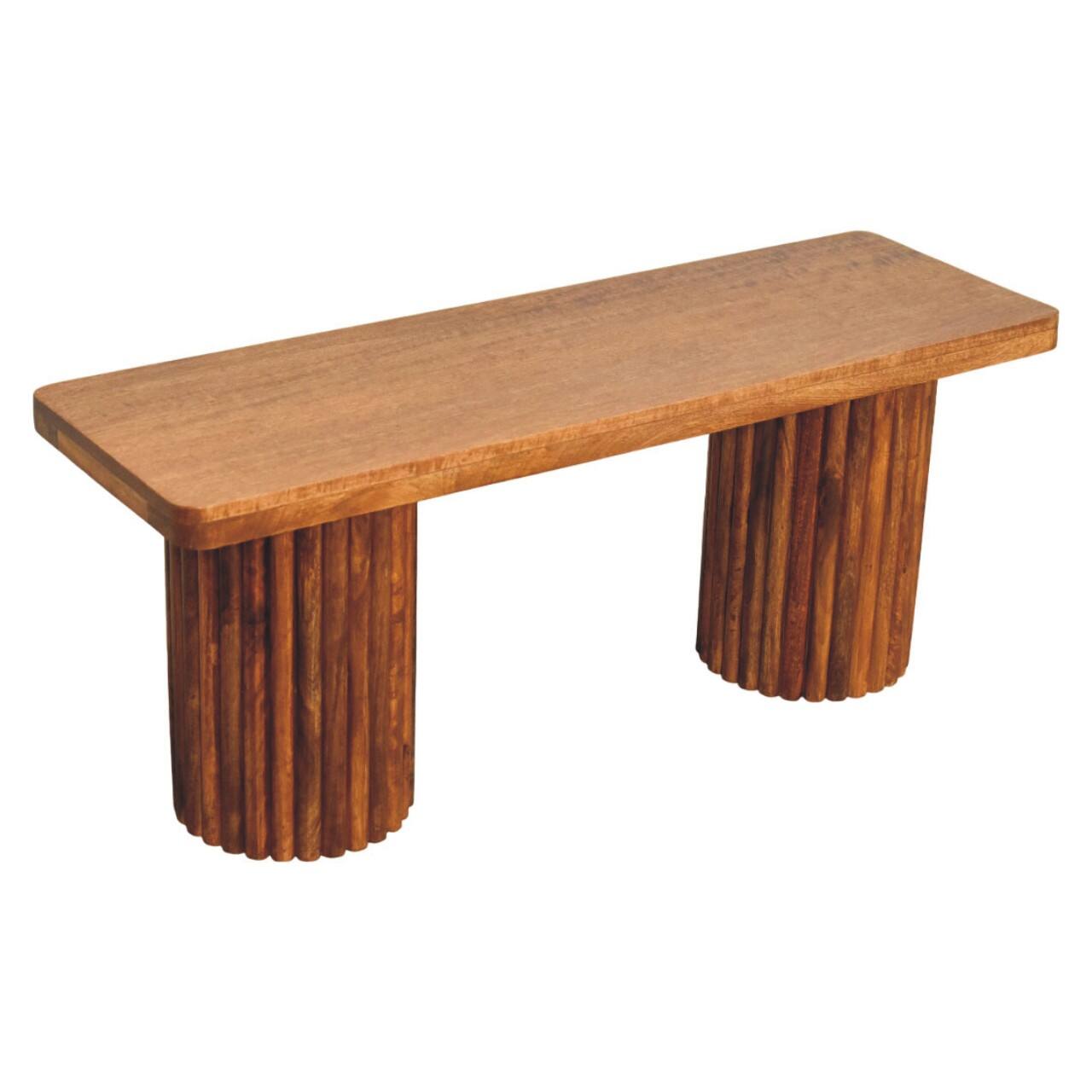 Alt View 1. Artisan Furniture - Artisan Furniture Solid Wood Astoria Fluted Bench, Brown - Brown.