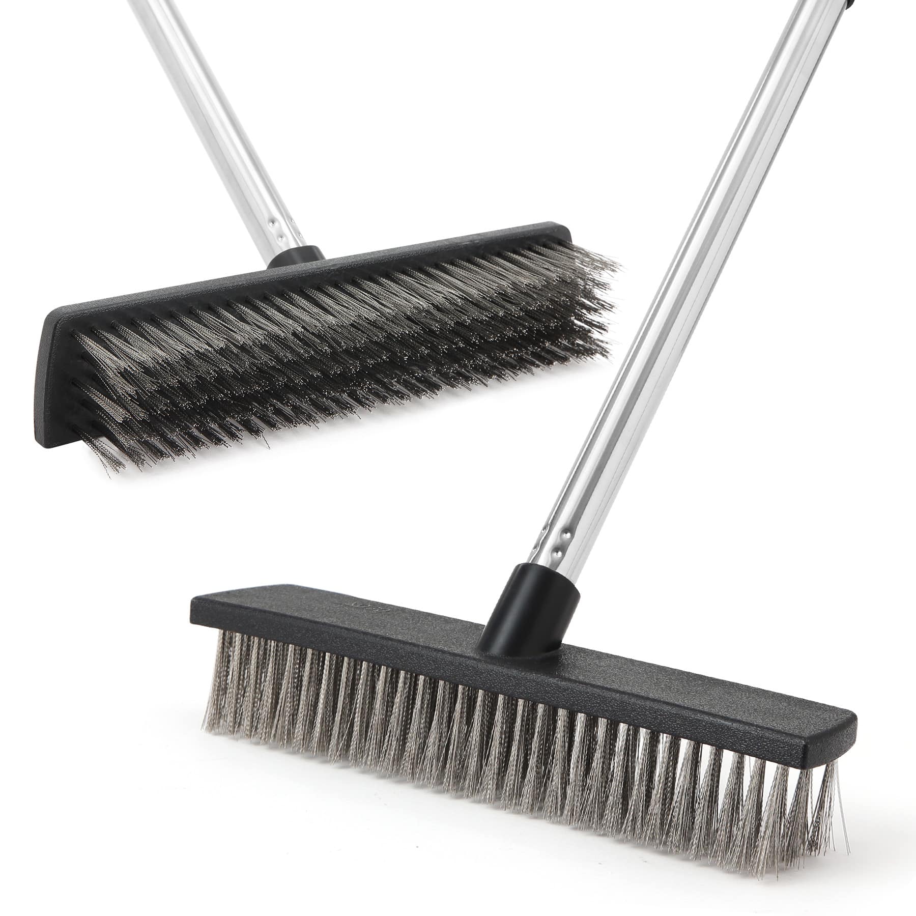 Front. Yocada - Stainless Steel Wire Scrub Brush Broom with 65" Long Handle Heavy Duty.