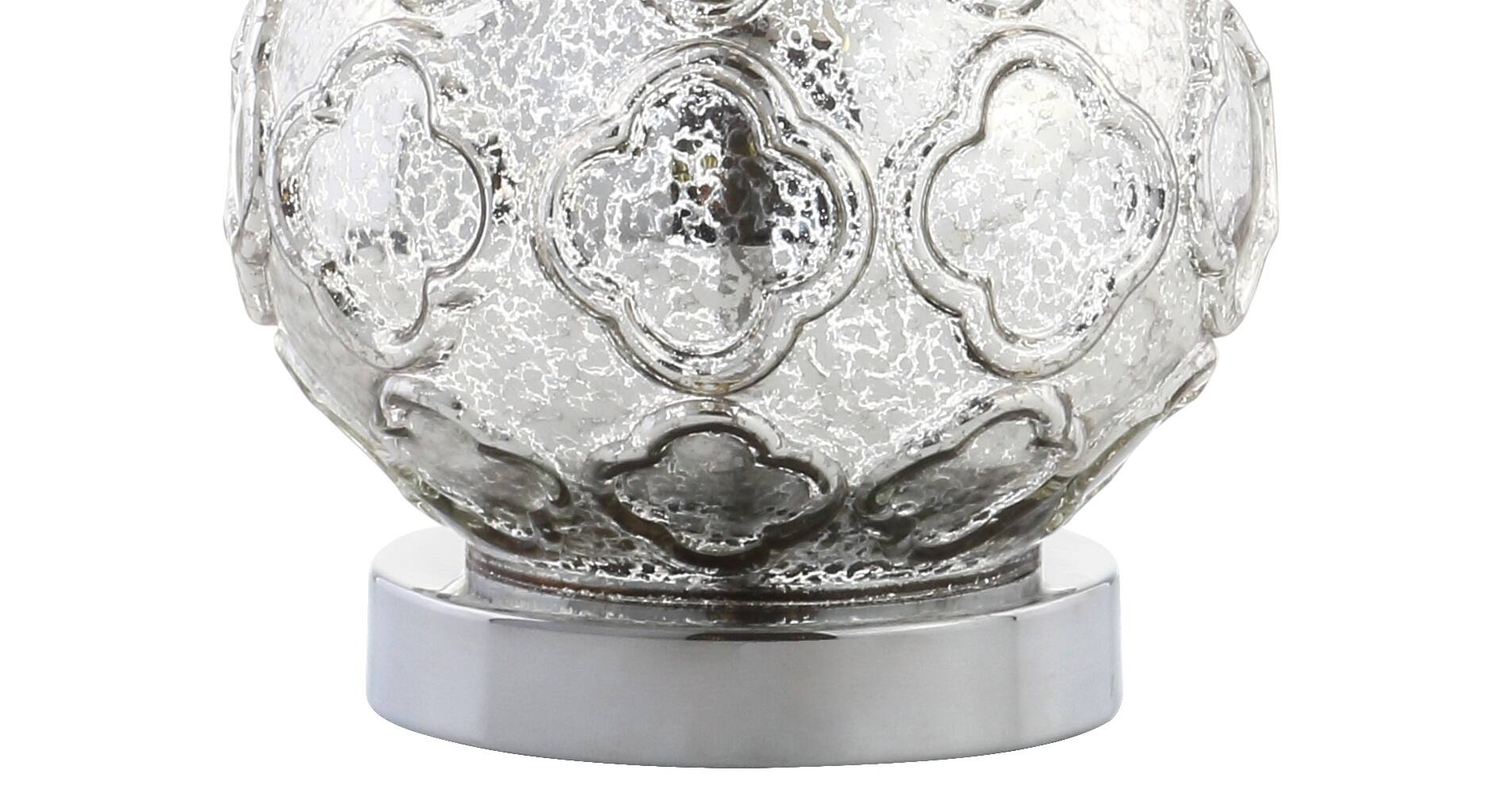 Alt View 7. Jonathan Y - Darren 25.5" Glass LED Table Lamp, Mercury Silver (Set of 2) - Mercury Silver.