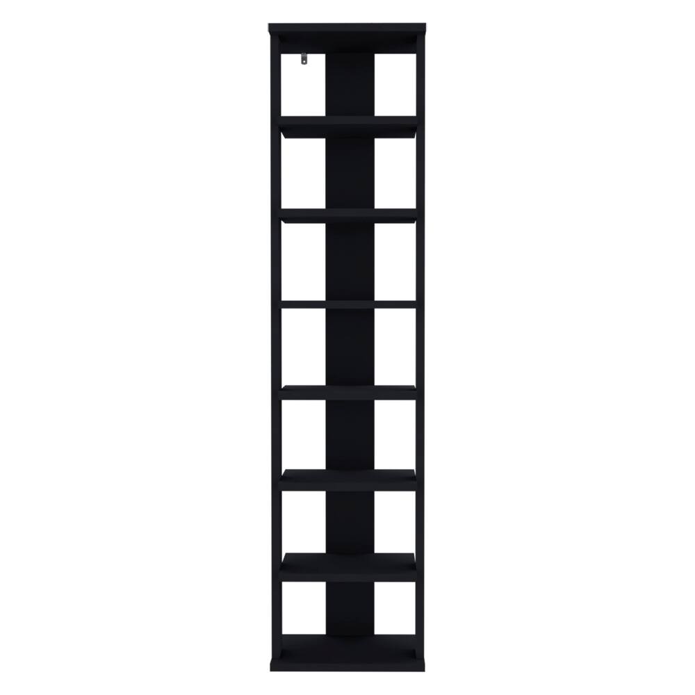 Alt View 1. Loheer - Loheer 8-Tier Vertical Shoe Rack Narrow Shoe Tower for Small Spaces 48.7 Inches Tall Black - Black.