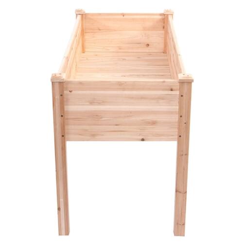 Angle. SlickBlue - Raised Garden Bed Planter Box, 30-Inch Solid Cedar Wood for Vegetables & Flowers - Natural.
