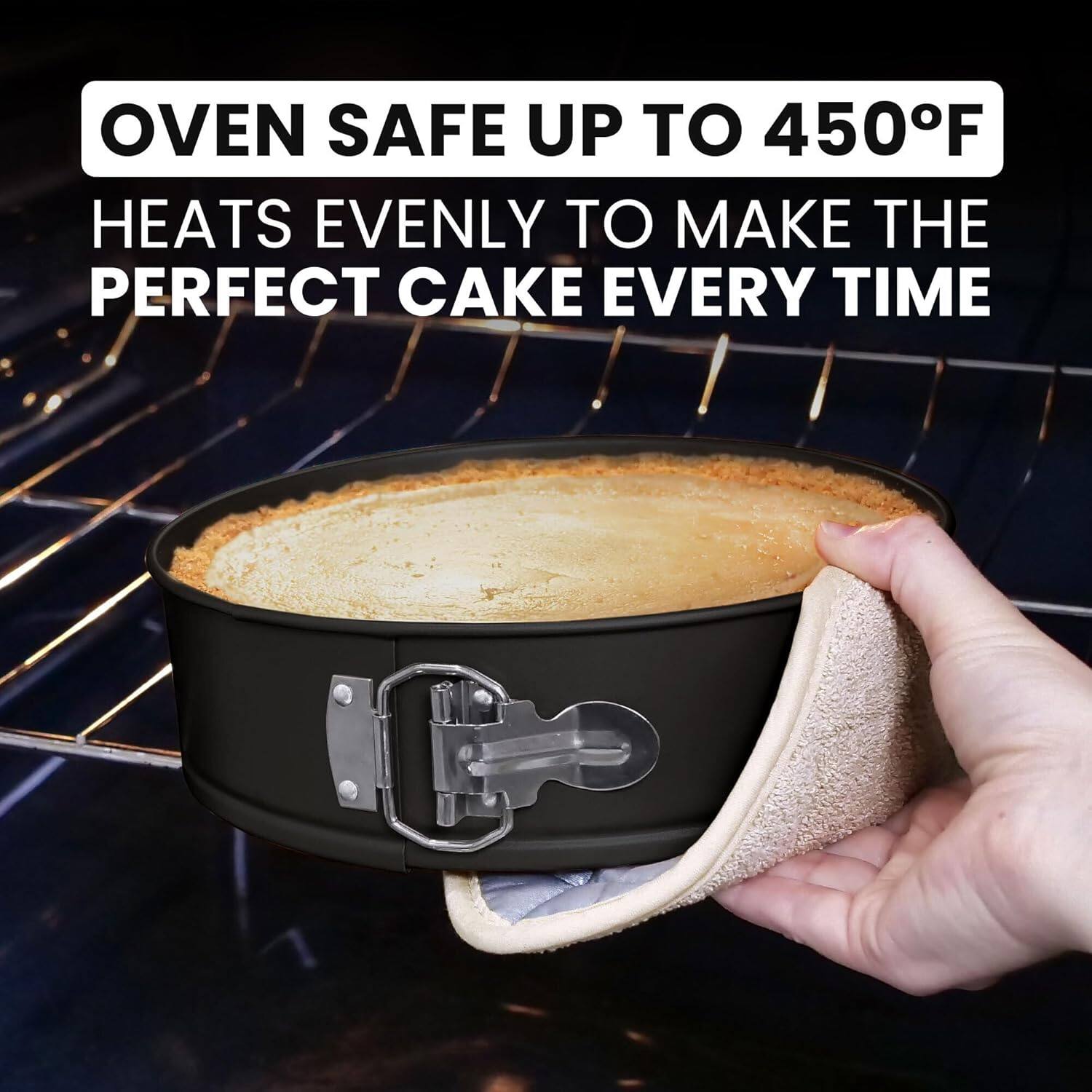 OVEN SAFE UP TO 450°F  
HEATS EVENLY TO MAKE THE PERFECT CAKE EVERY TIME
