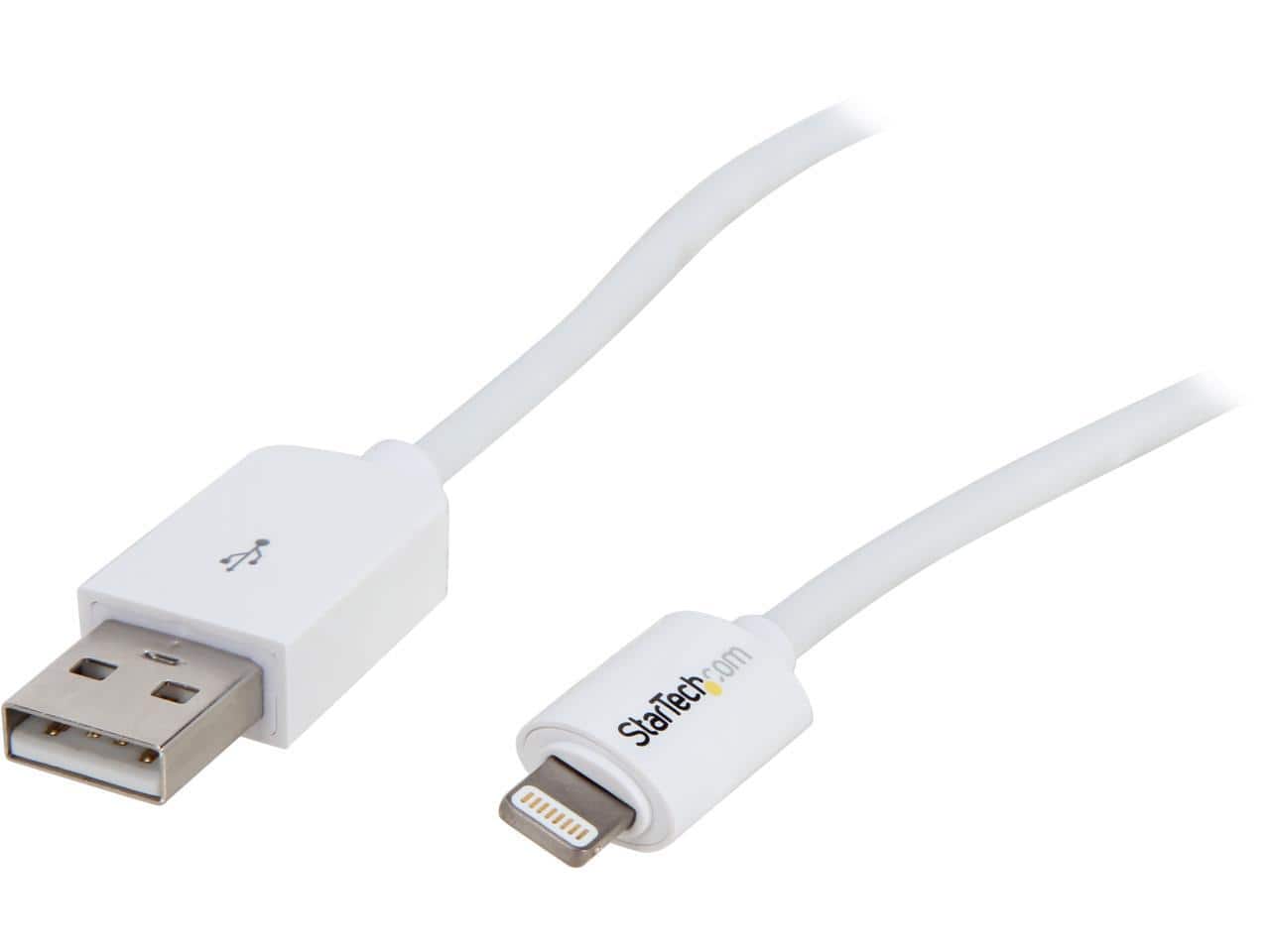 StarTech.com - USBLT1MW 1m White Lightning to USB Cable - Charge/Sync for iPhone/iPod/iPad