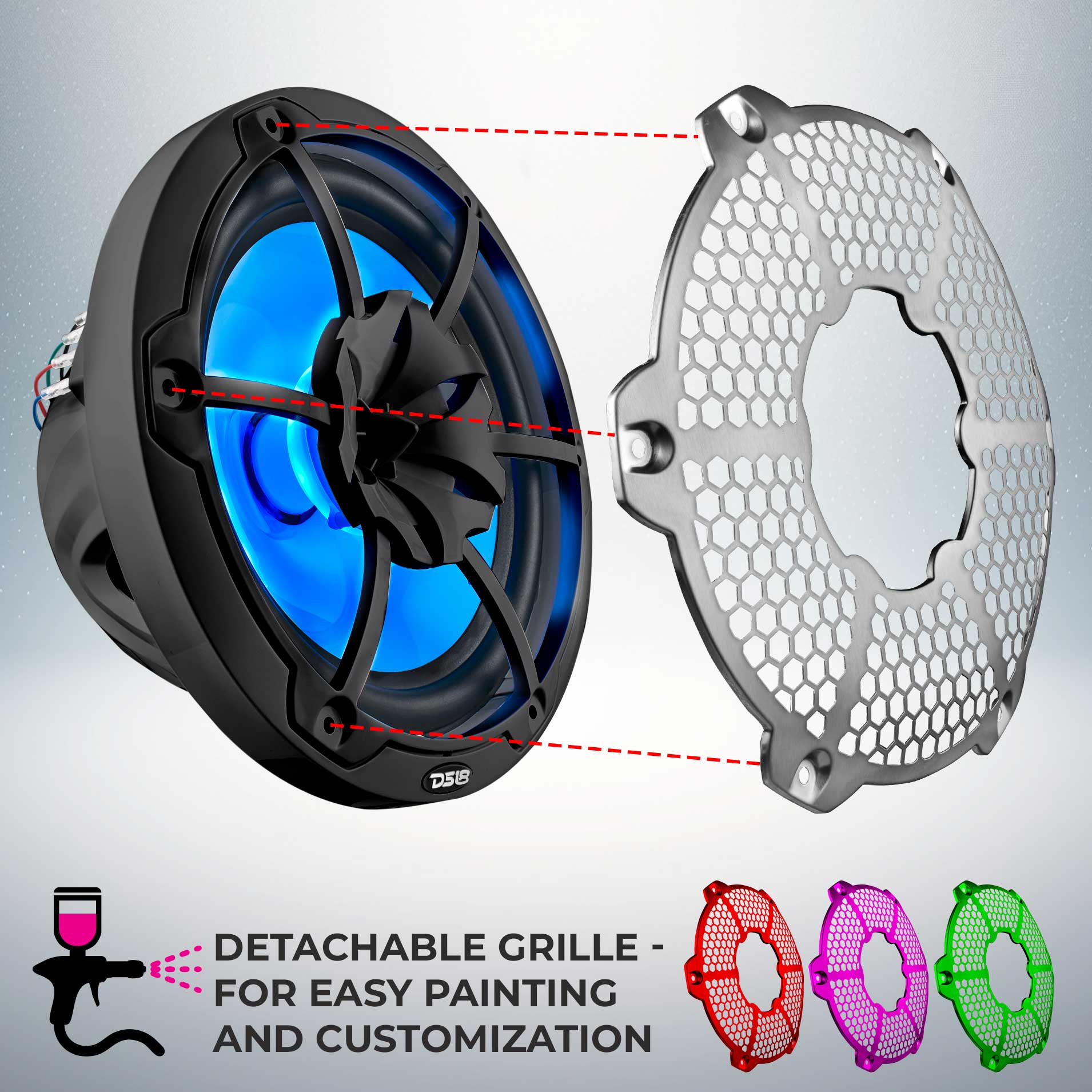 D51B  
DETACHABLE GRILLE - FOR EASY PAINTING AND CUSTOMIZATION
