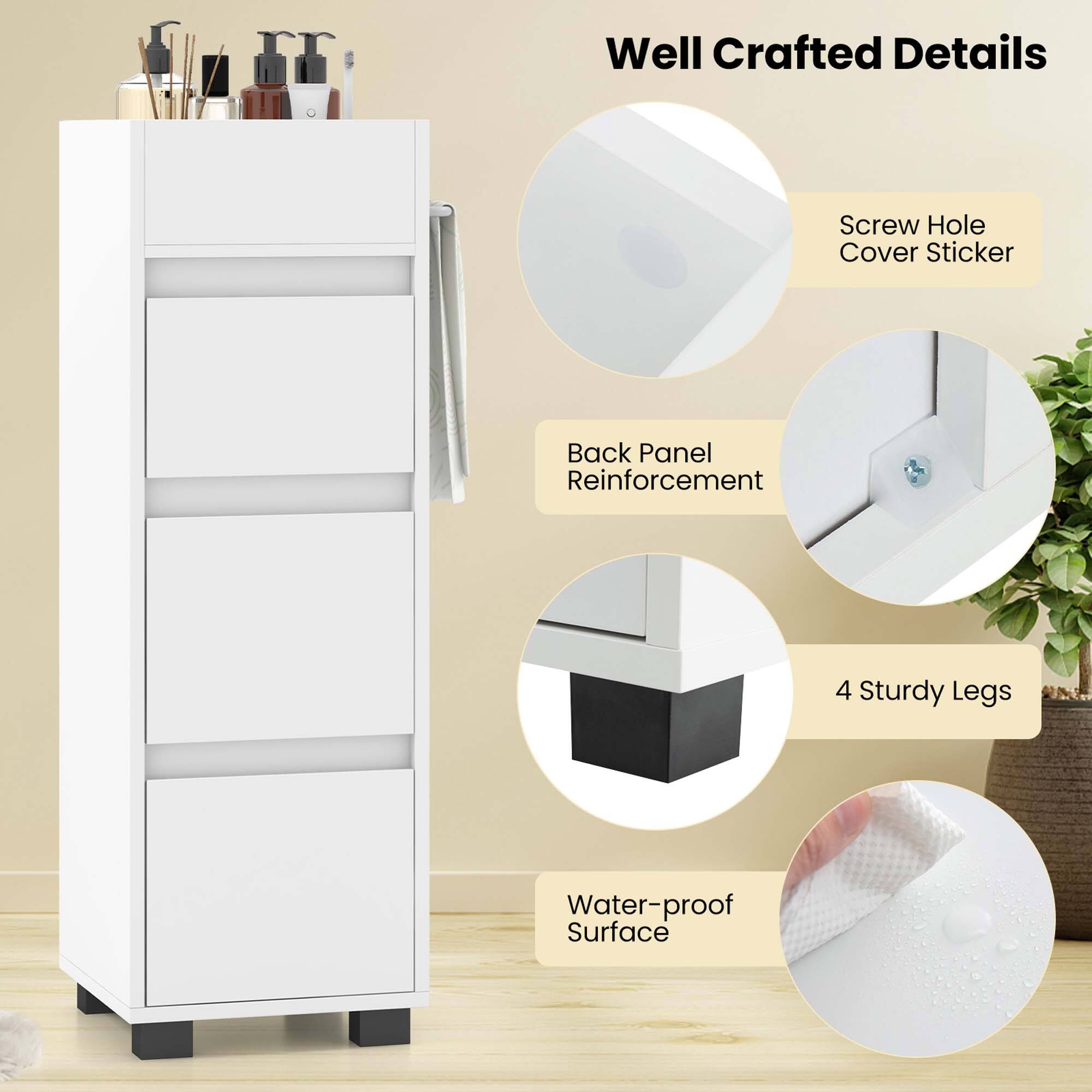 Well Crafted Details
Screw Hole Cover Sticker
Back Panel Reinforcement
4 Sturdy Legs
Water-proof Surface