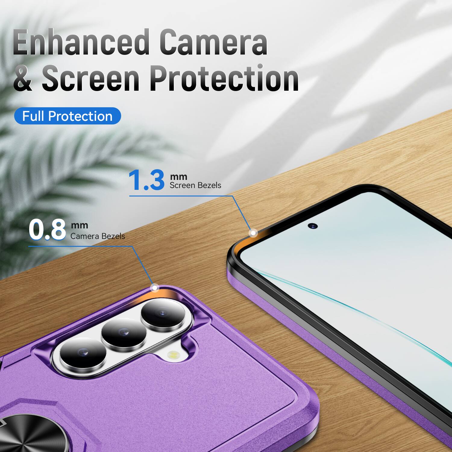 Enhanced Camera & Screen Protection  
Full Protection  
1.3 mm Screen Bezels  
0.8 mm Camera Bezels