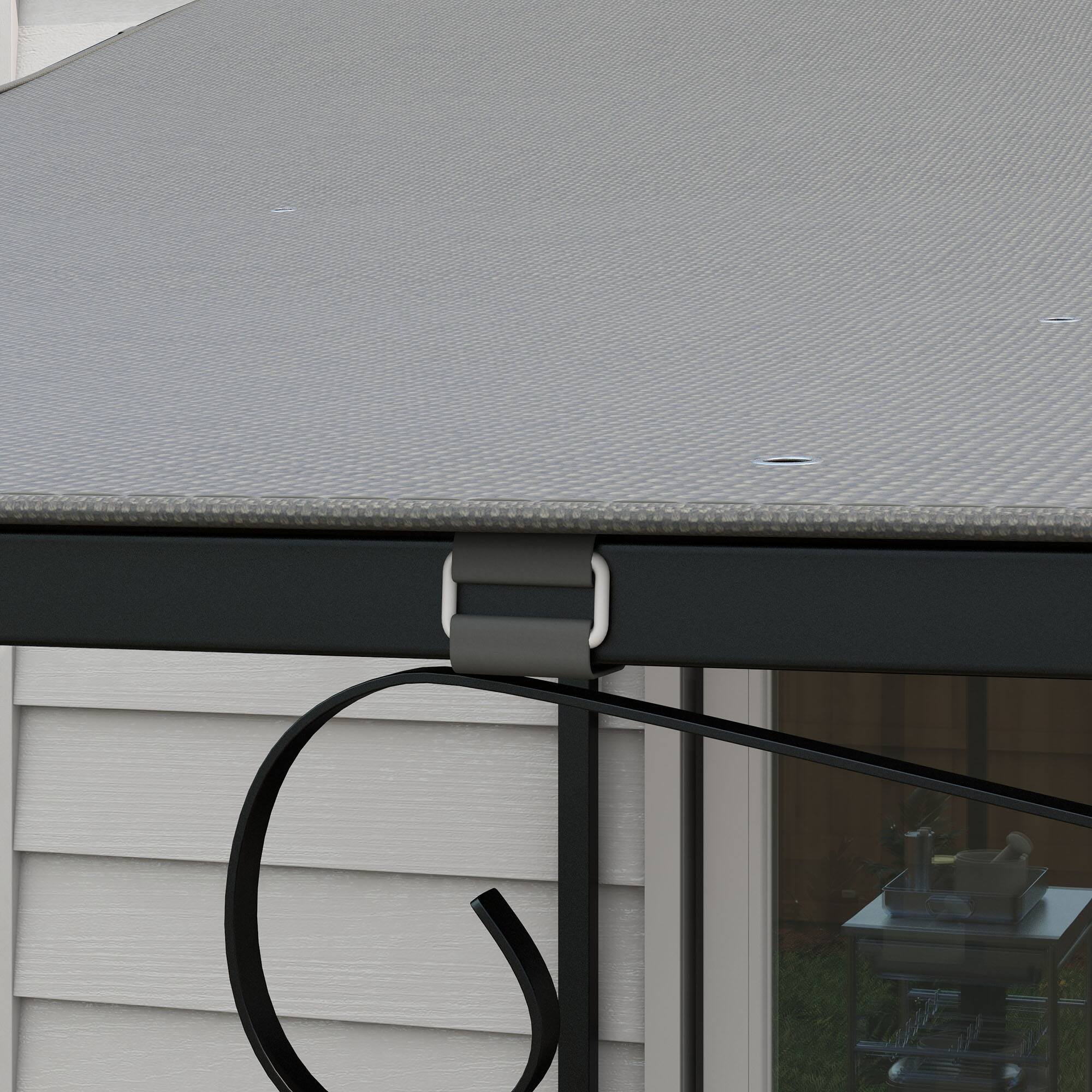 Alt View 5. Outsunny - Pergola Shade Cover, Pergola Canopy Replacement with Drainage Holes, for 10' x 10' Pergola ( 84C-038 Series) - Dark Gray.