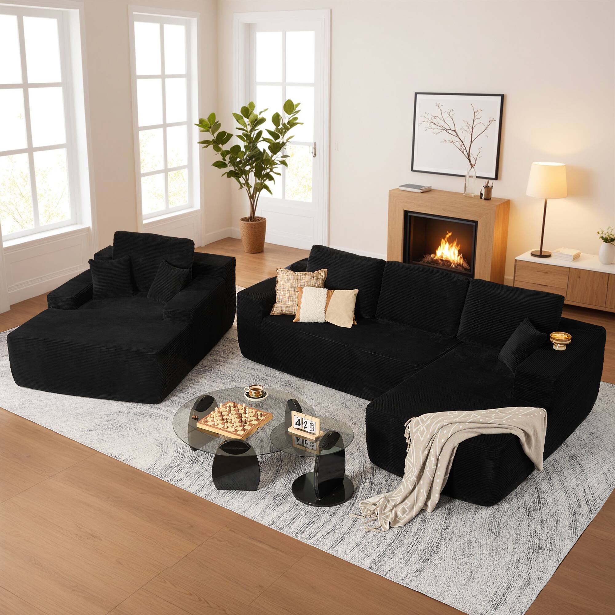 Black(Corduroy, Right Facing)