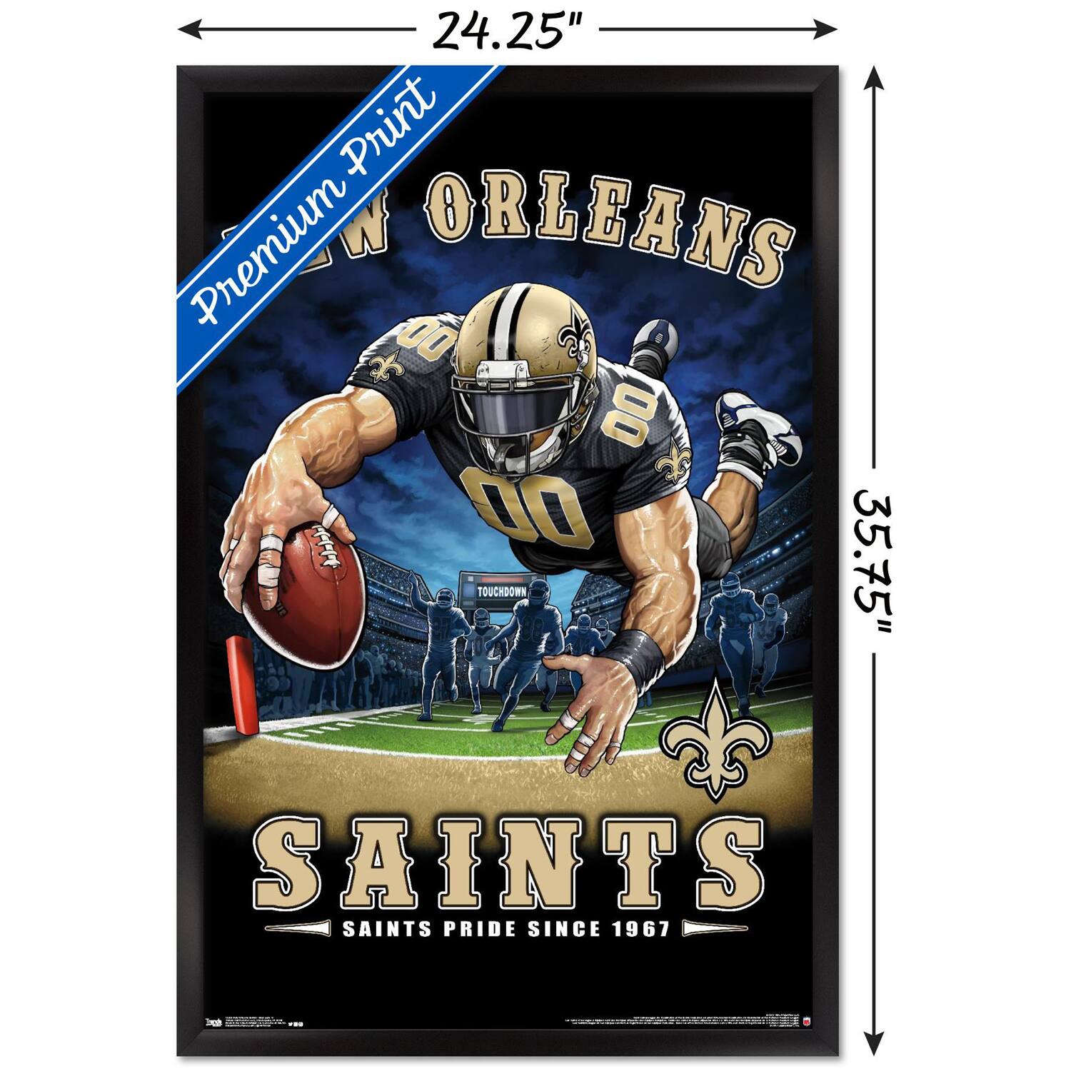 24.25" x 35.75"  
Premium Print  
NEW ORLEANS  
SAINTS  
SAINTS PRIDE SINCE 1967