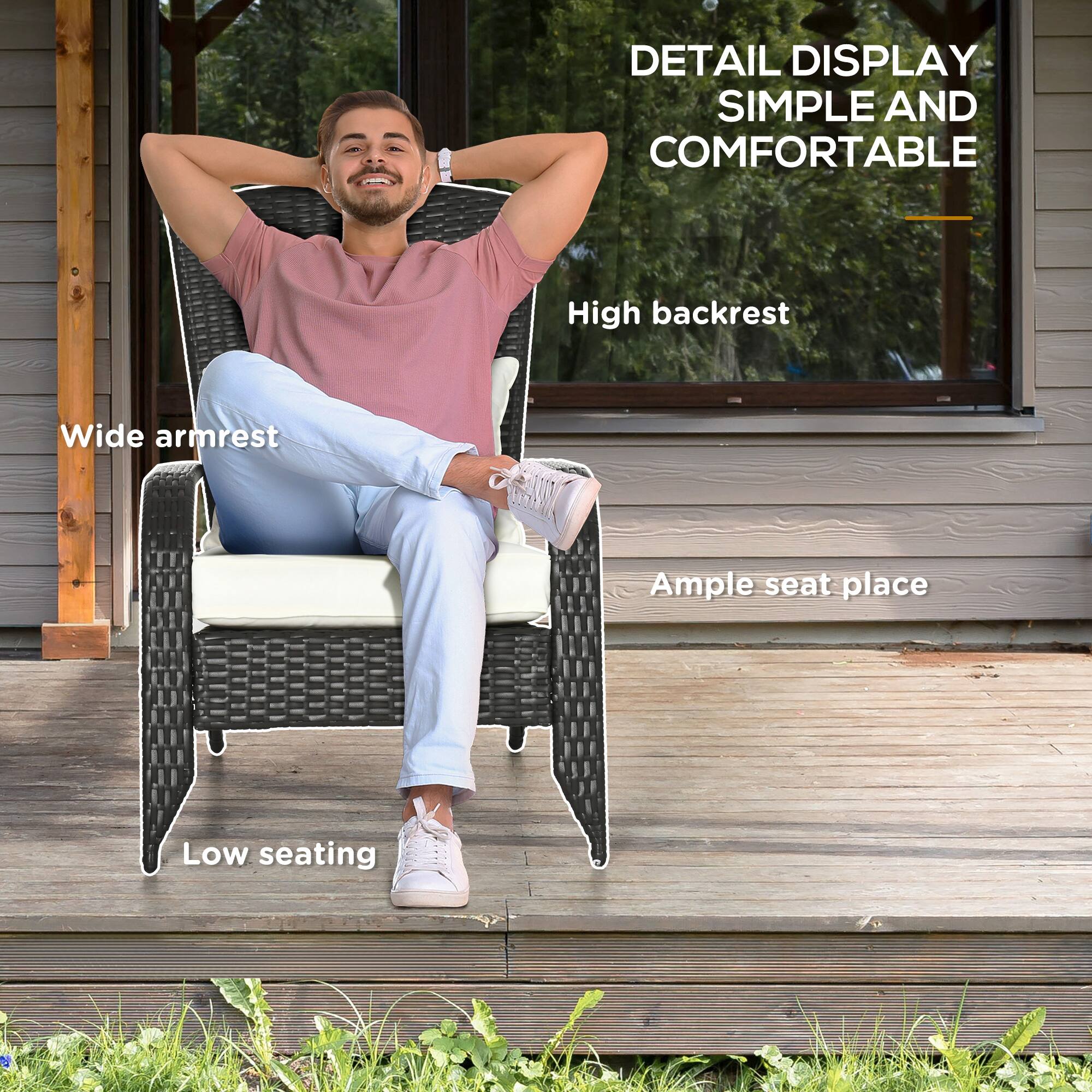 DETAIL DISPLAY  
SIMPLE AND COMFORTABLE

- High backrest
- Wide armrest
- Ample seat place
- Low seating