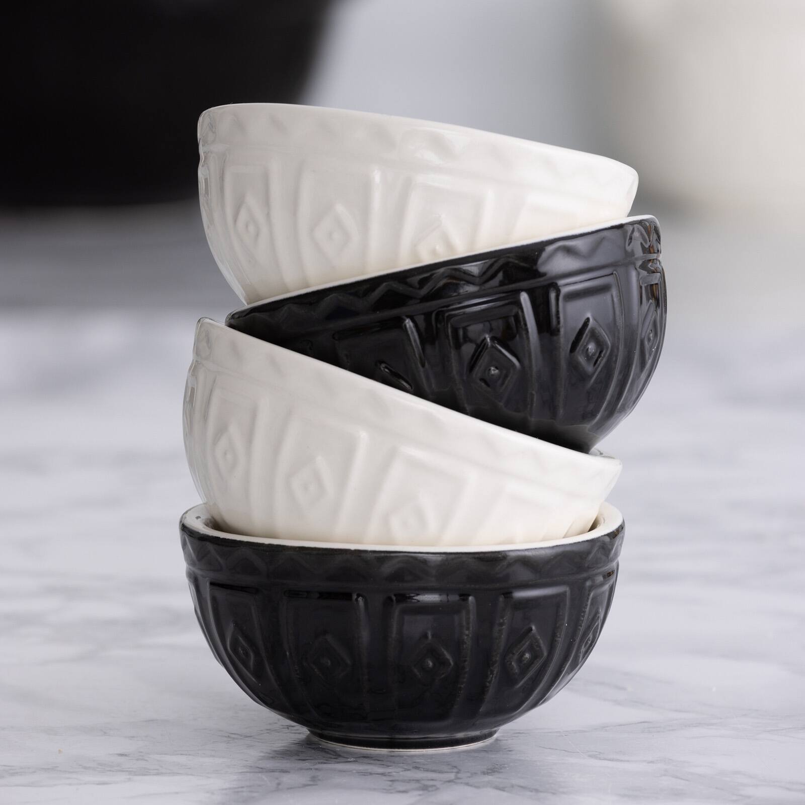 Alt View 4. Mason Cash - Color Mix Mini Prep Bowls, Black and Cream, Set of 4 - Multicolored.