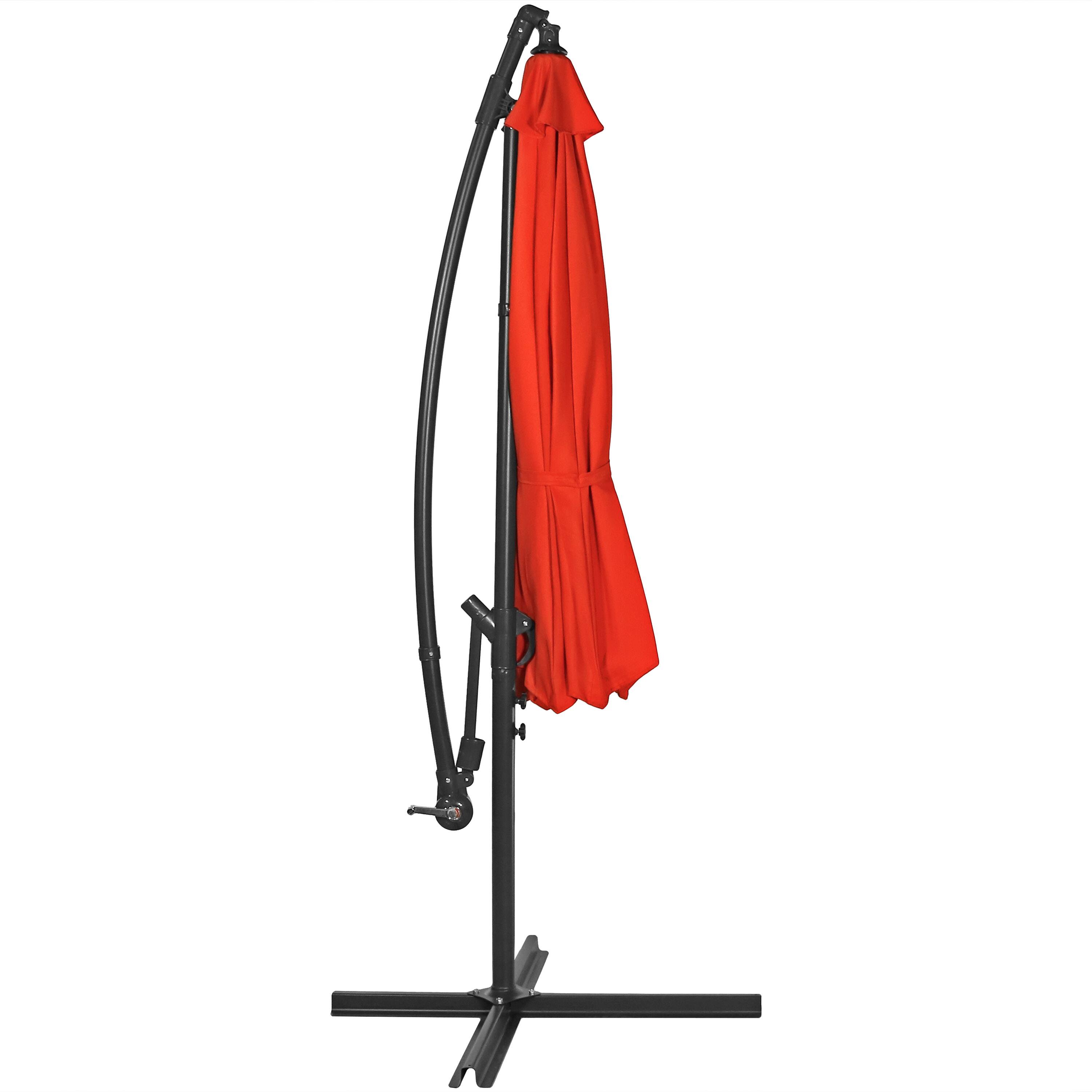 Alt View 9. Sunnydaze - 10 ft Cantilever Offset Steel Patio Umbrella with Crank - Burnt Orange.