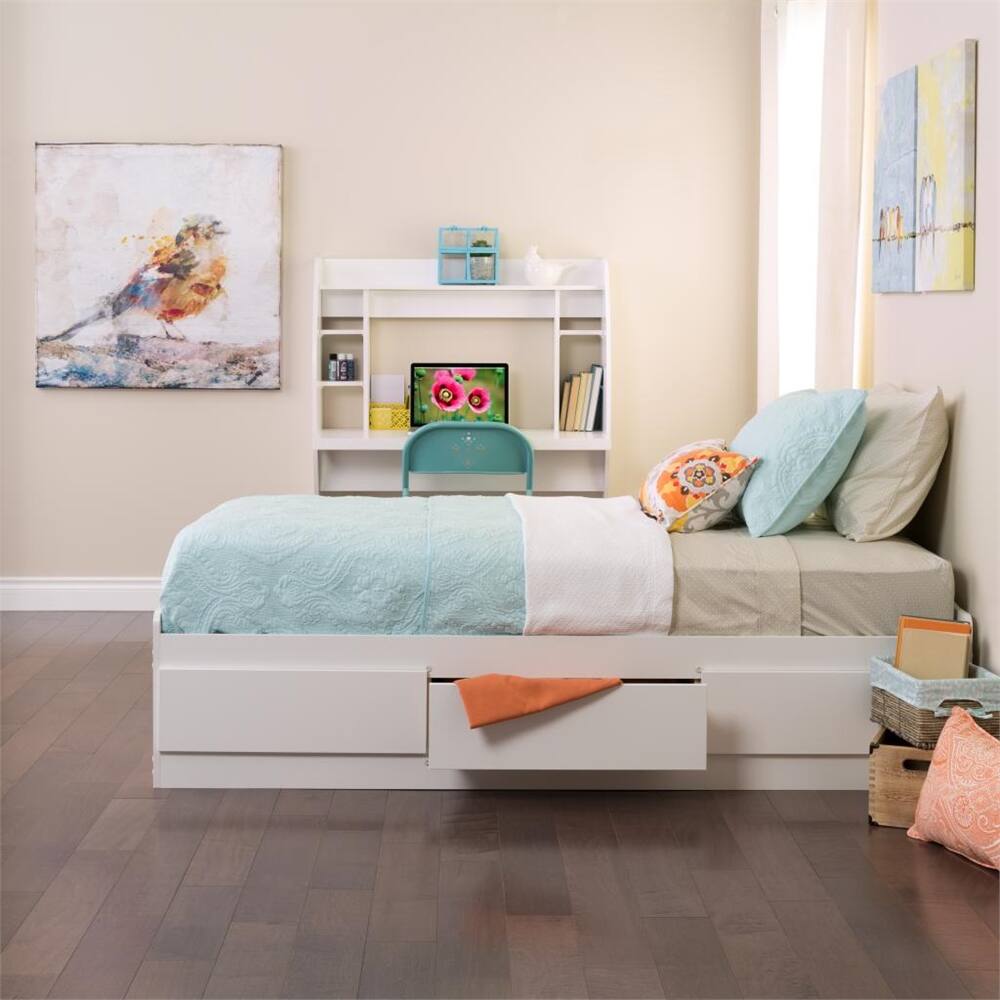 Prepac Twin Mate's Platform Storage Bed with 3 Drawers White WBT-4100 ...