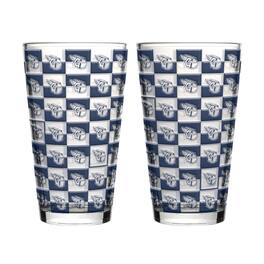 Logo Brands - Cleveland Guardians Two-Pack Gridiron Stained 16oz. Pint Glass Set - Multicolor