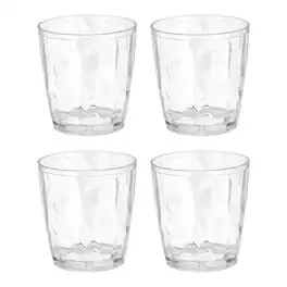 Unique Bargains - 4pcs Plastic Drinking Glasses, 7.1oz Unbreakable Reusable Stackable Water Tumblers for Home Office - Transparent
