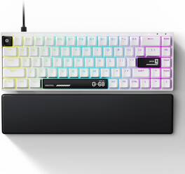 Syntech - Chronos G68HE Hall Effect Rapid Trigger Keyboard, 65% Magnetic, 68 Key, PBT Keycaps, Aluminum Alloy - White