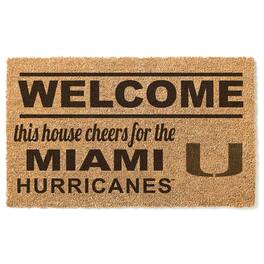 Jardine - Miami Hurricanes 18" x 30" Welcome Doormat - Brown