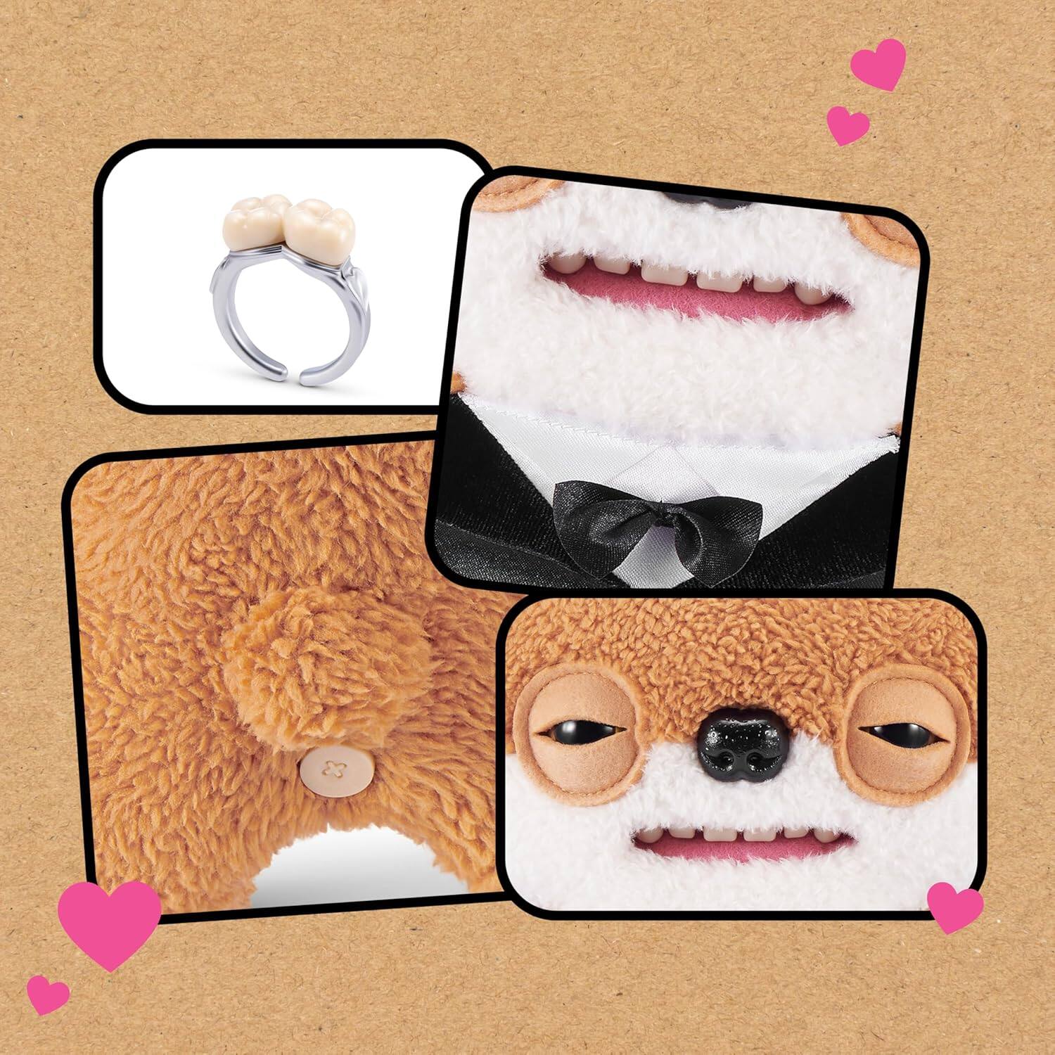 Alt View 3. Fuggler - Fuggler Wedding Fuggs 9-Inch Plush 2Pack by ZURU – Funny Ugly Monster Stuffed Animals with Human-Like Teeth & Tooth Ring - Assorted Pre-Pack.