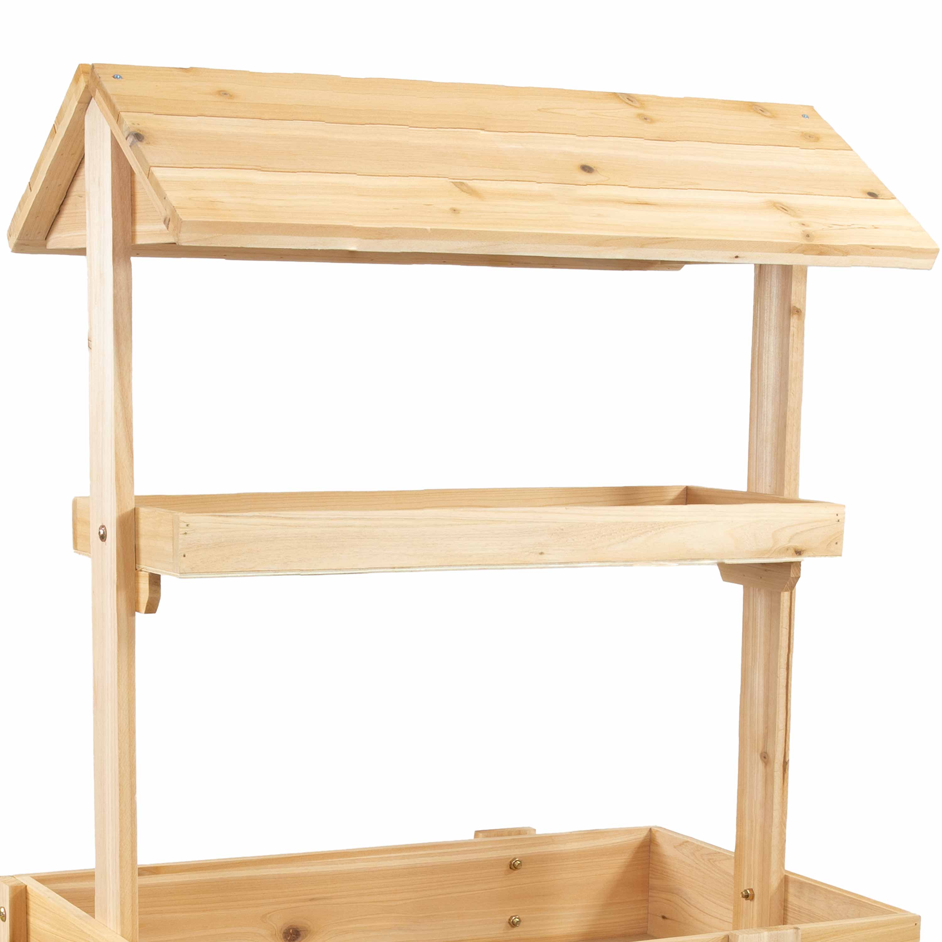 Alt View 9. Sunnydaze - Country Market Flower Stand Raised Garden Bed - Natural Fir.