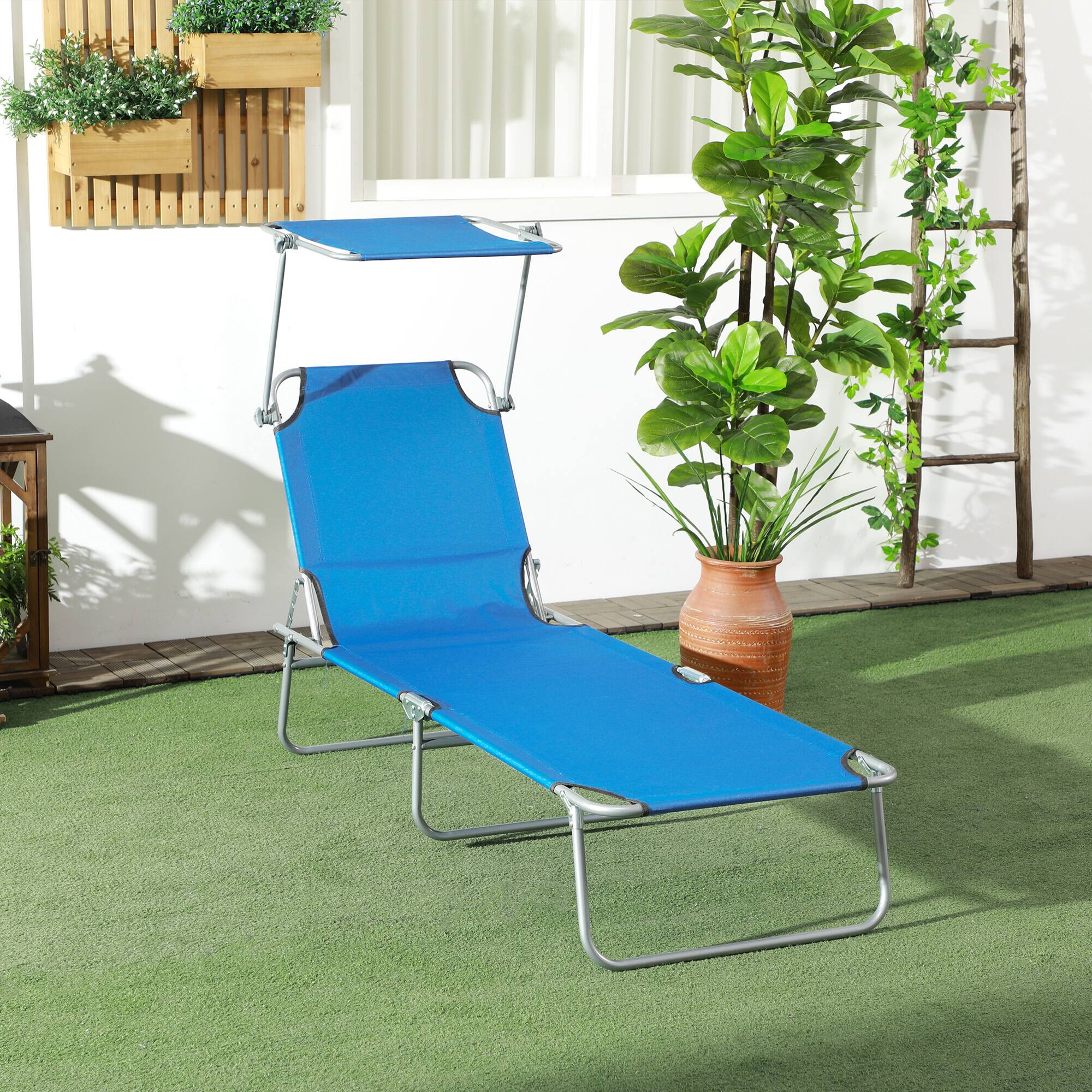 Alt View 1. Outsunny - Pool Chaise Lounge Chair - Blue.