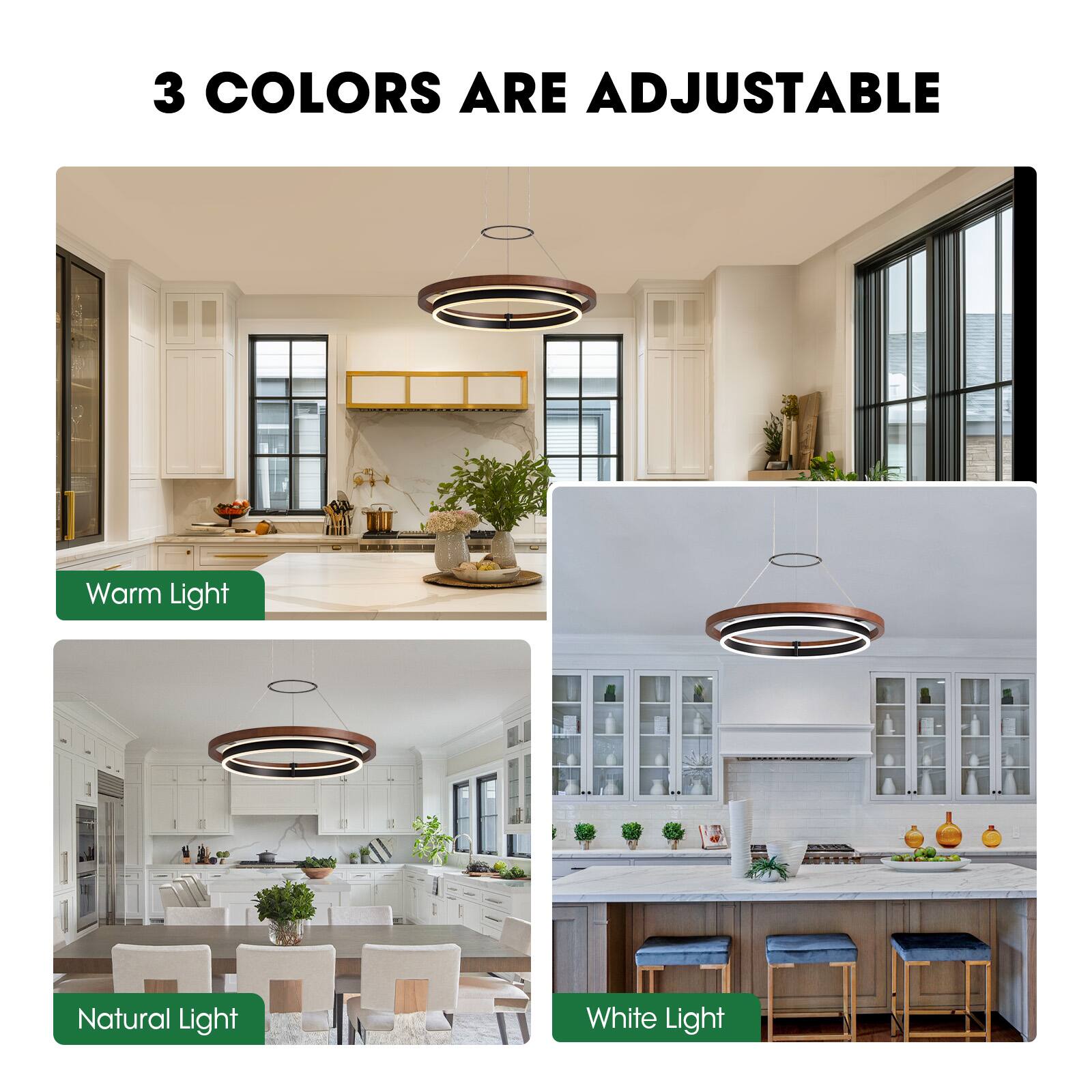 3 COLORS ARE ADJUSTABLE

Warm Light

Natural Light

White Light