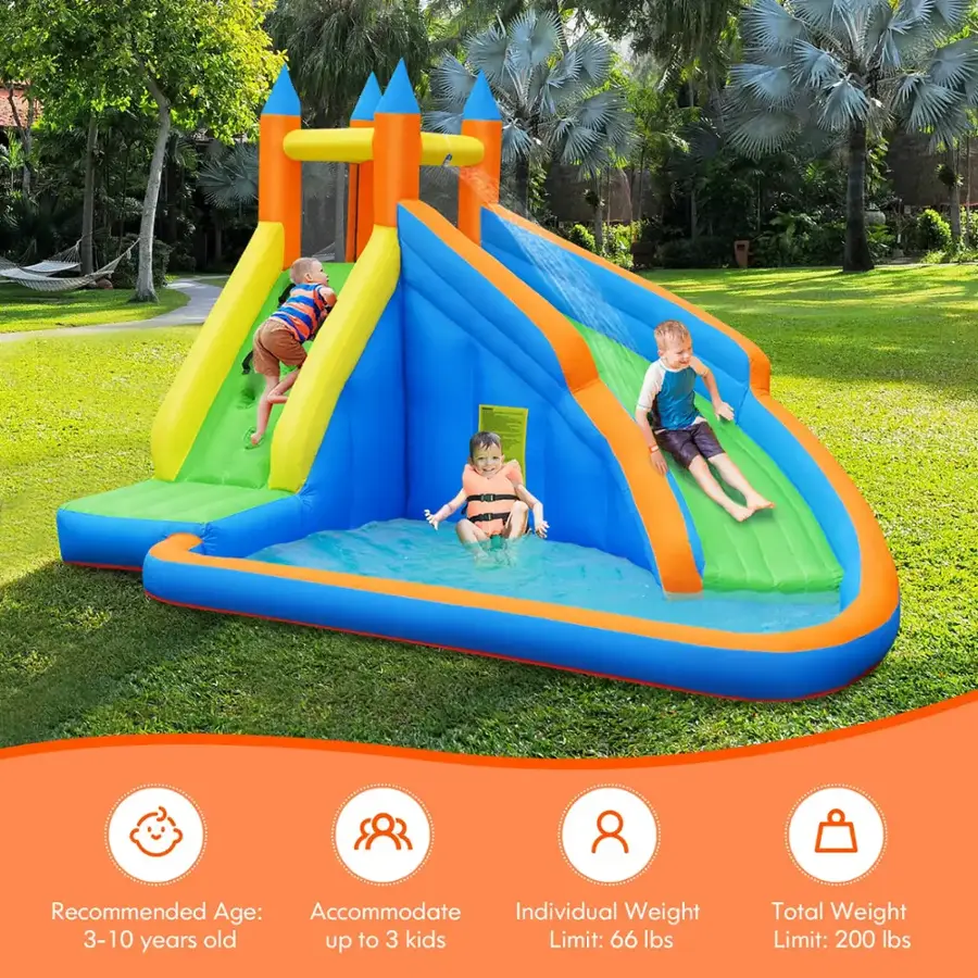 Recommended Age: Accommodate Individual Weight 3-10 years old up to 3 kids Limit: 66 lbs Total Weight Limit: 200 lbs
